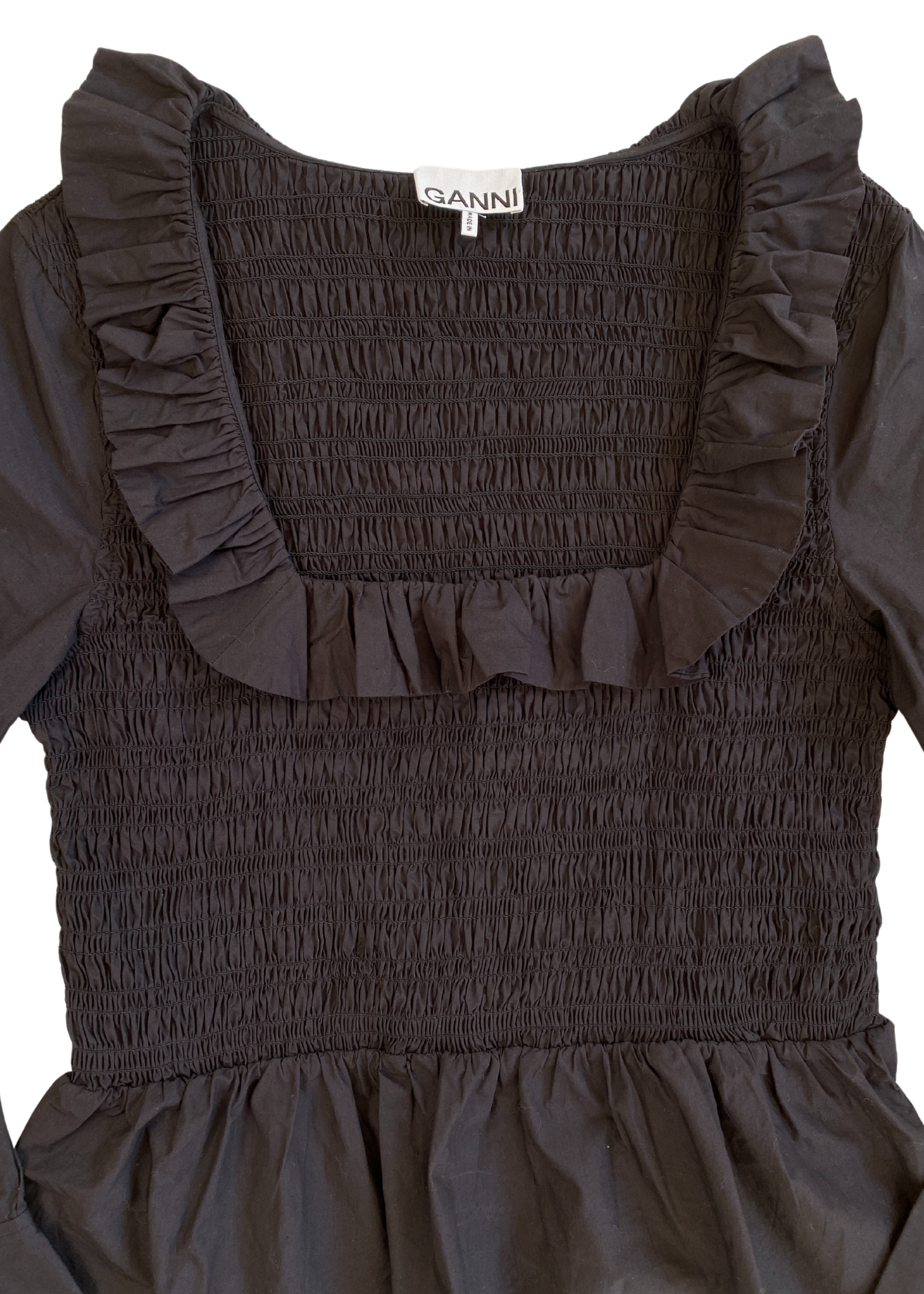 GANNI Ruched Long Sleeve Top
