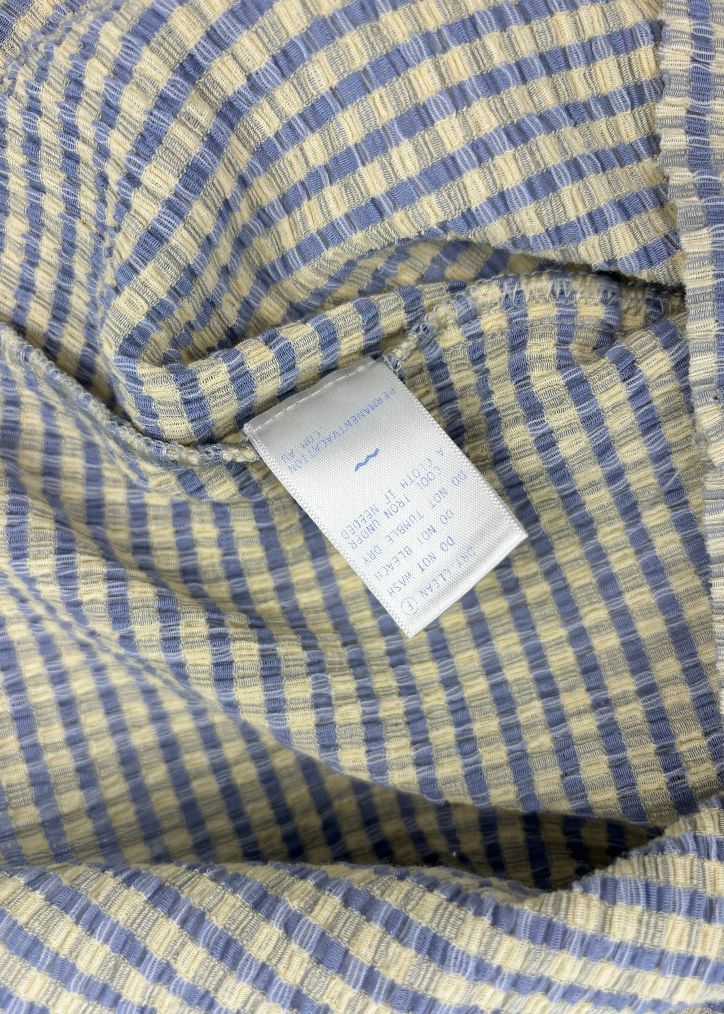 PERMANENT VACATION Gingham Seersucker Top