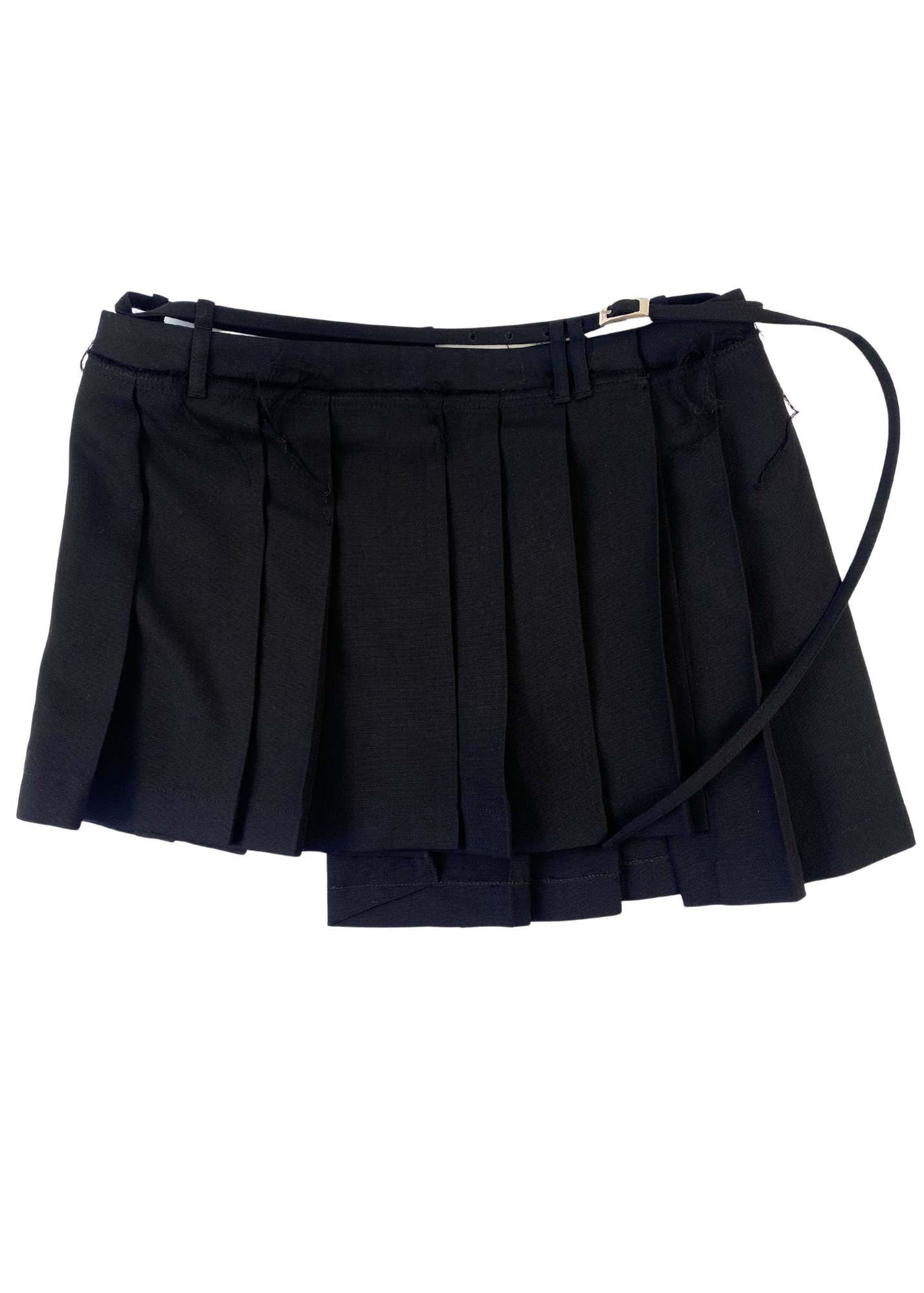 ACNE STUDIOS Belted Pleat Asymmetrical Mini Skirt