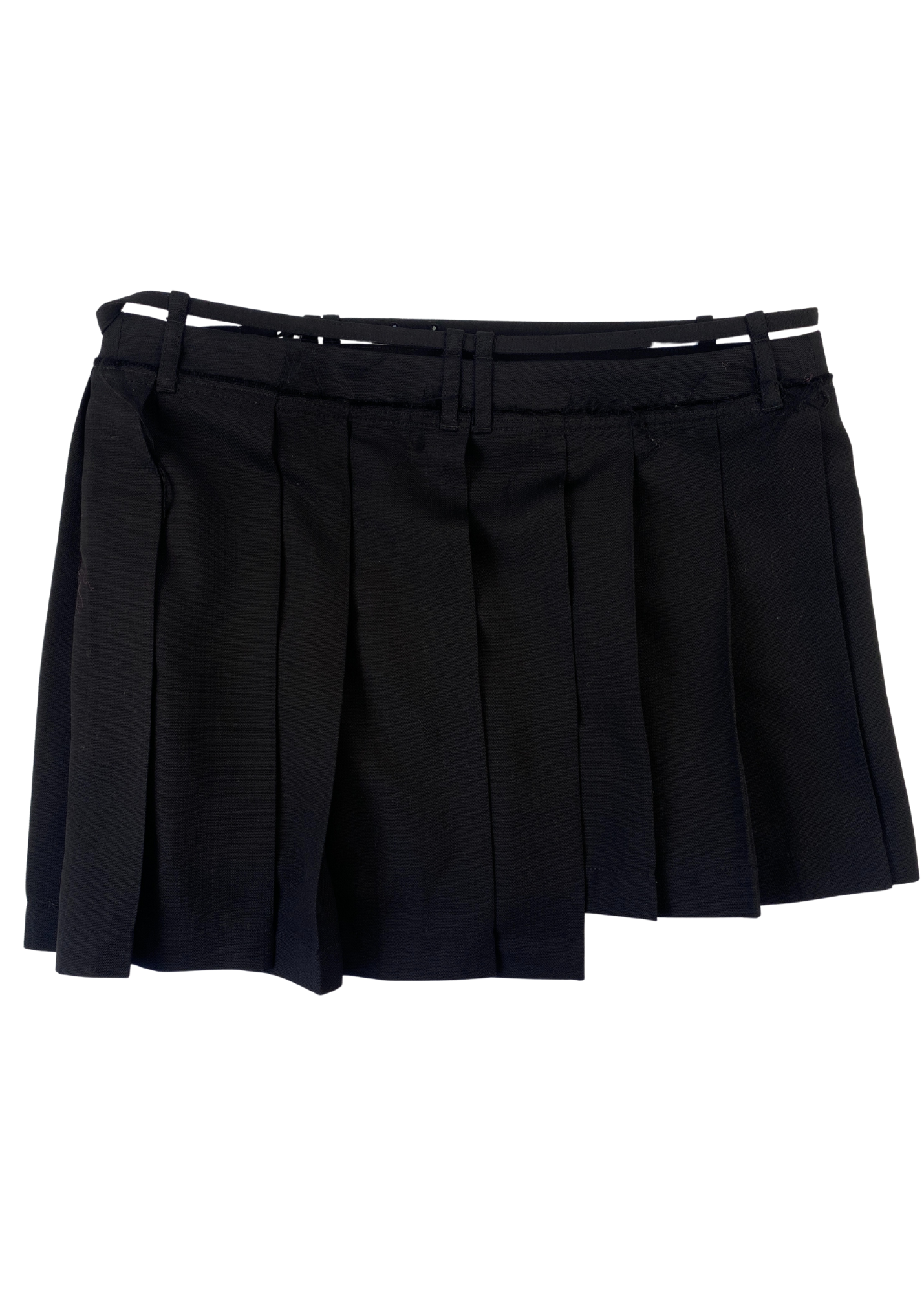 ACNE STUDIOS Belted Pleat Asymmetrical Mini Skirt