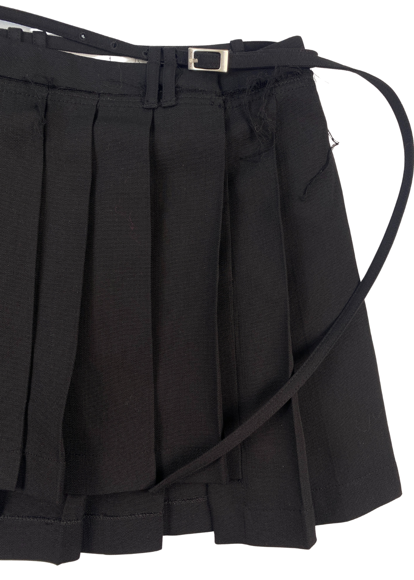 ACNE STUDIOS Belted Pleat Asymmetrical Mini Skirt