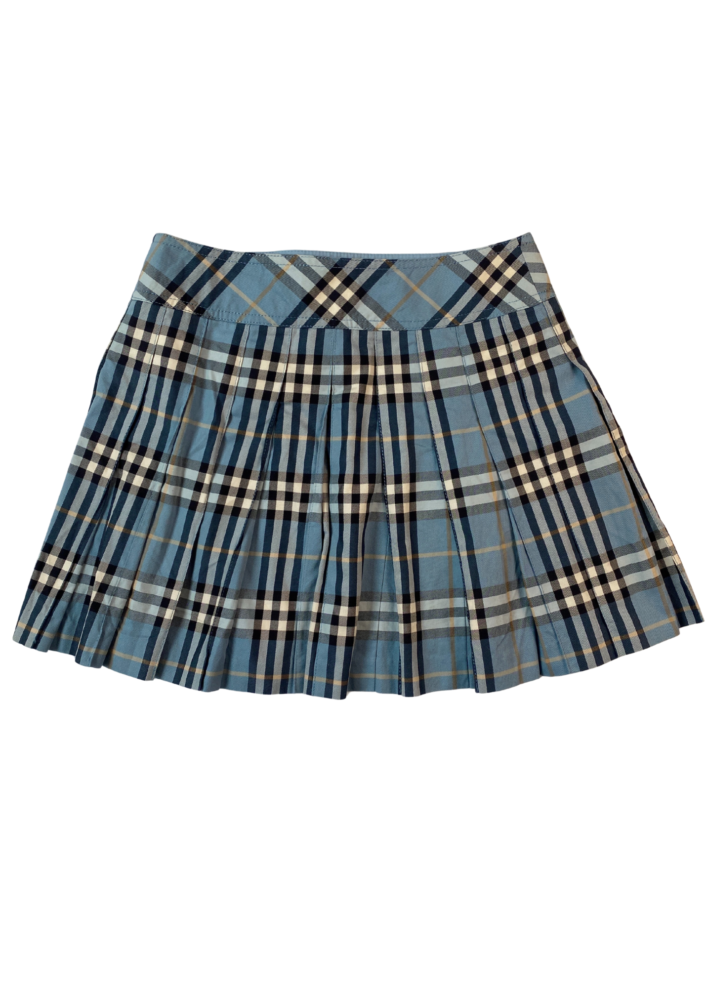 BURBERRY BLUE LABEL Nova Check Pleat Wrap Mini Skirt