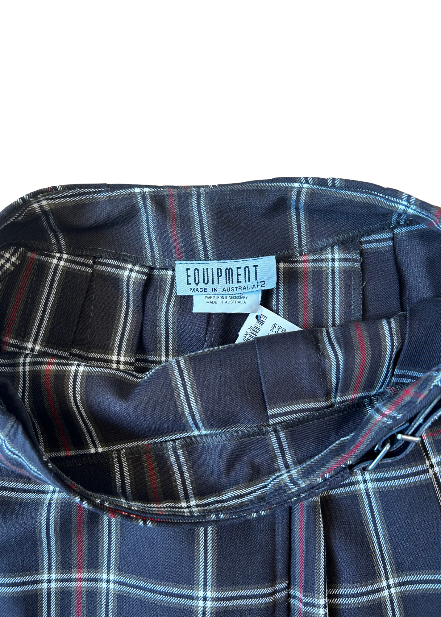 EQUIPMENT VINTAGE Plaid Pleat Mini Skirt