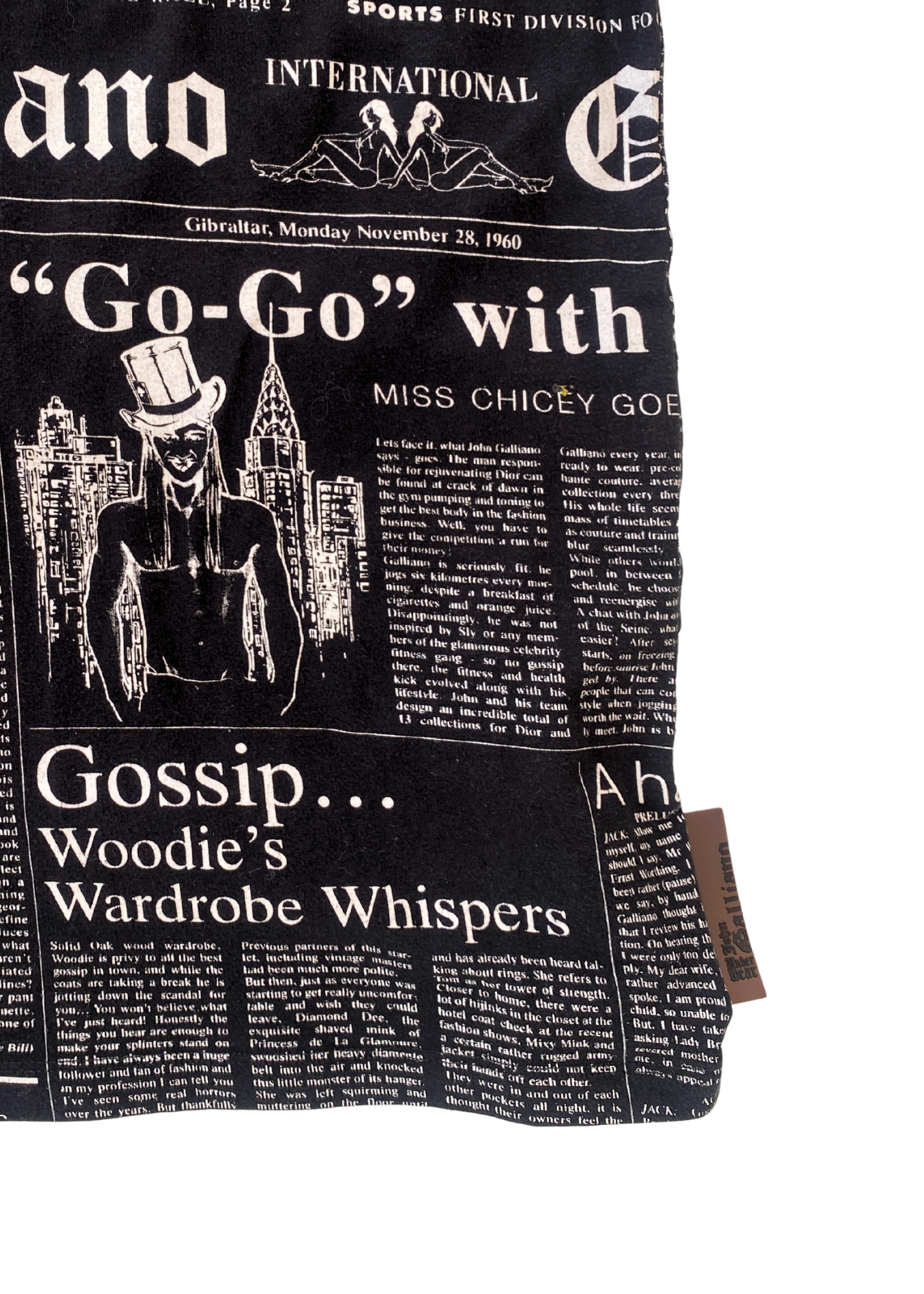 JOHN GALLIANO Gazette Newspaper Print T-Shirt