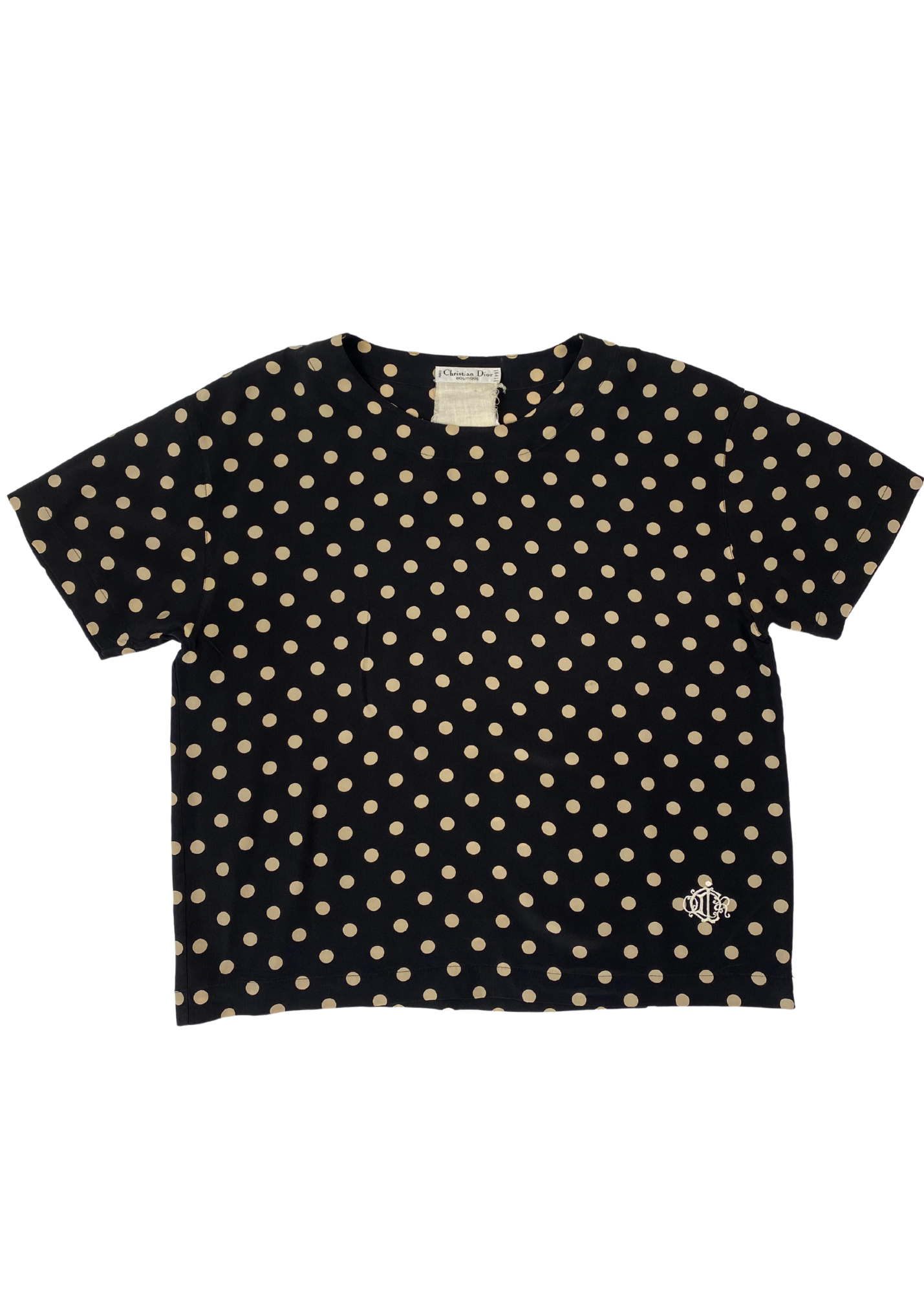 VINTAGE CHRISTIAN DIOR Polkadot Silk Top