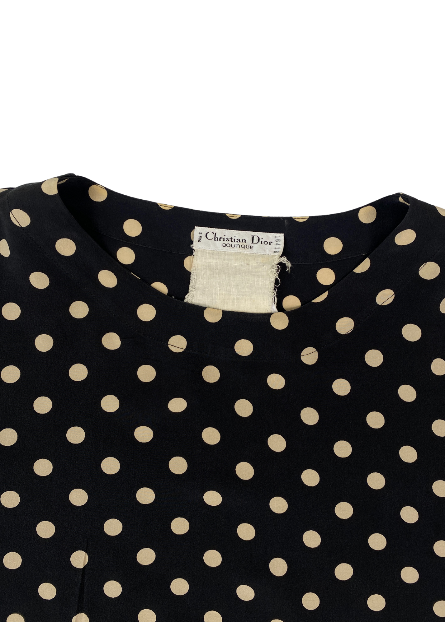 VINTAGE CHRISTIAN DIOR Polkadot Silk Top