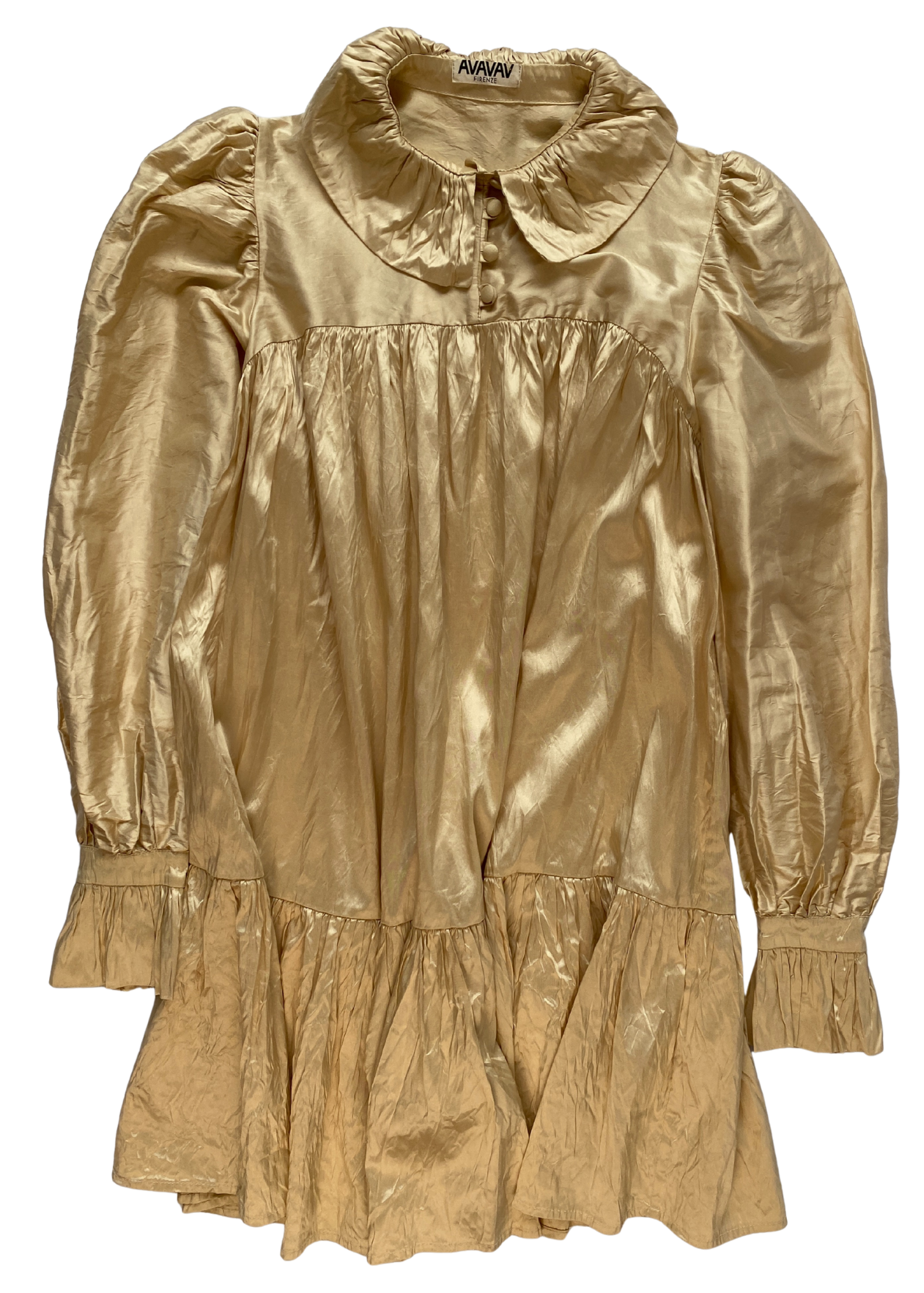 AVAVAV Silk Ruffle Tiered Mini Dress