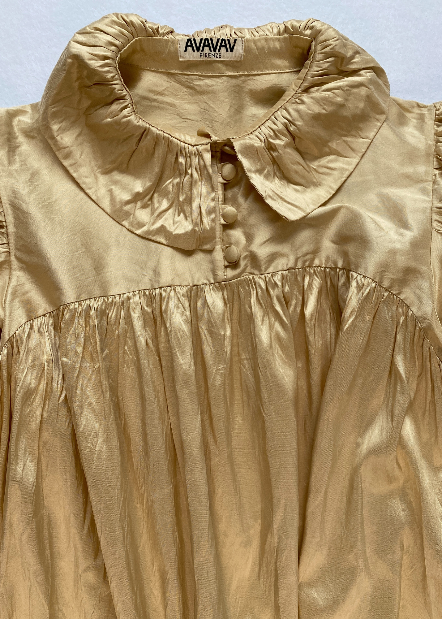 AVAVAV Silk Ruffle Tiered Mini Dress