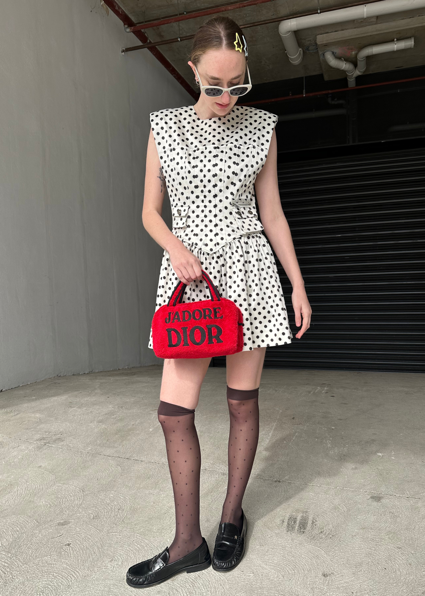 GANNI Polkadot Corset Mini Dress