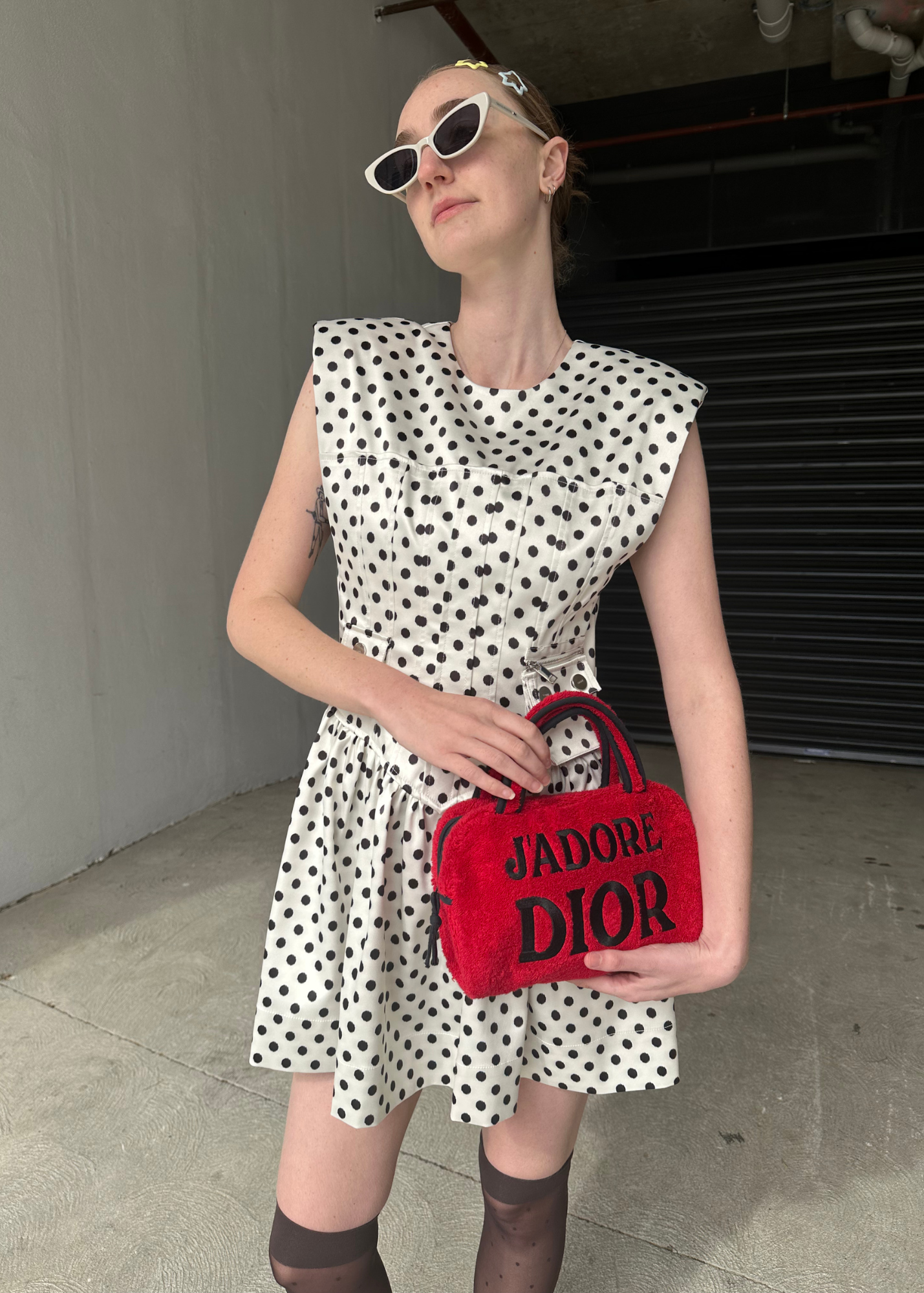 GANNI Polkadot Corset Mini Dress