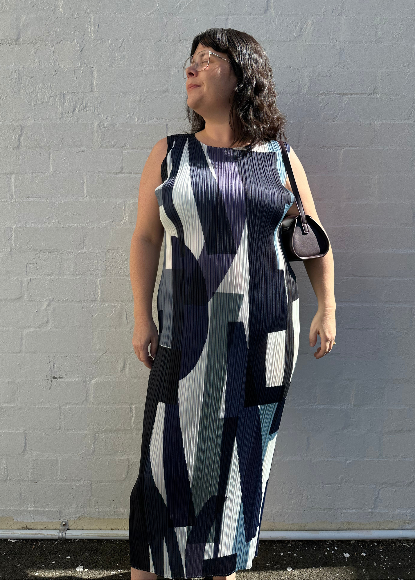 ISSEY MIYAKE PLEATS PLEASE Abstract Print Plisse Midi