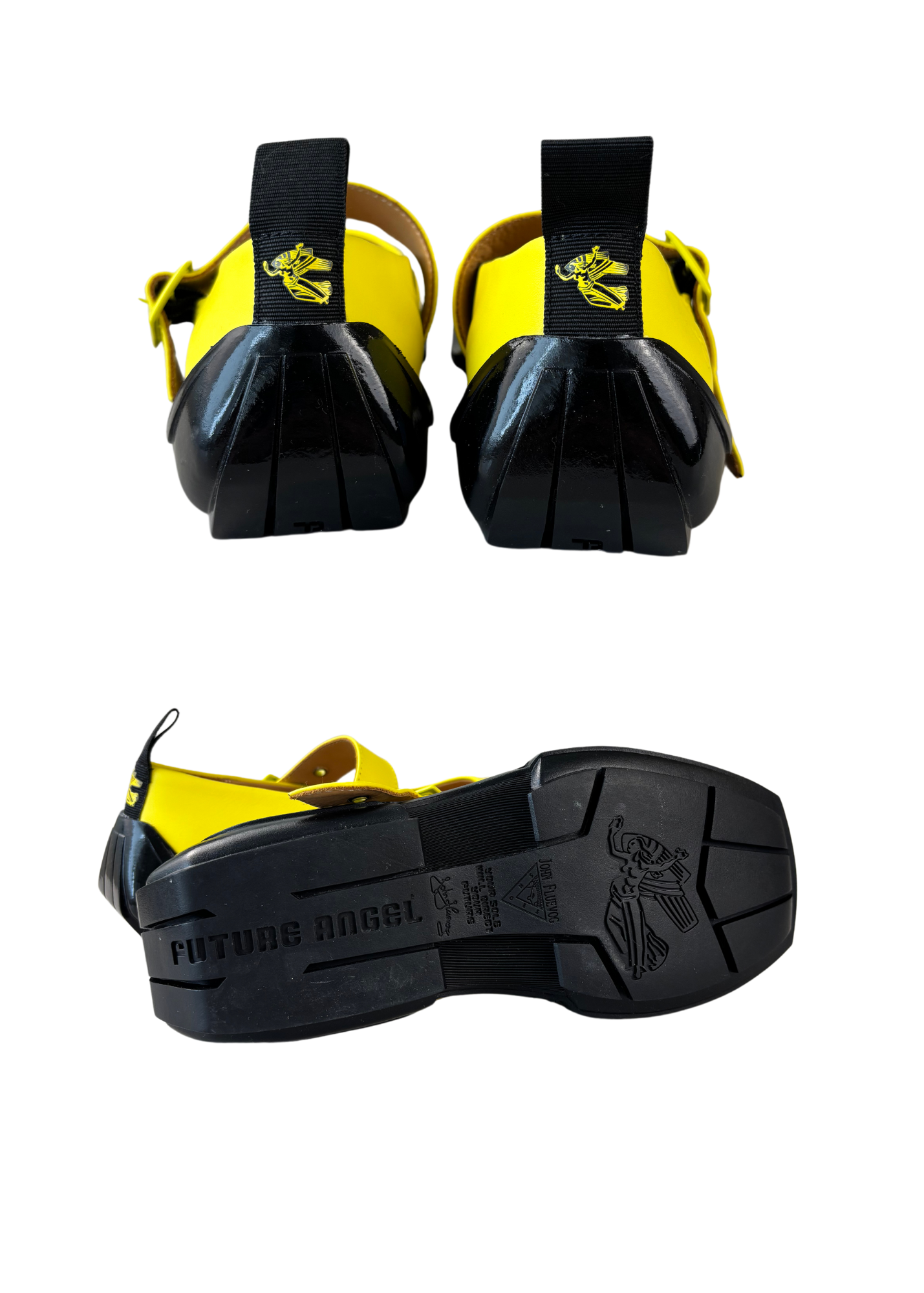 Neon yellow John Fluevog Mary Janes Buckle Strap