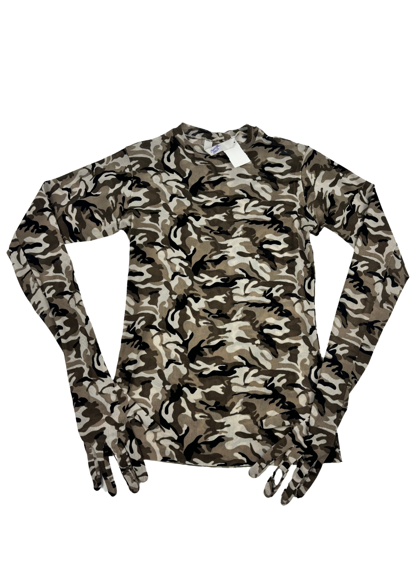 MAROSKE PEECH (AS IS) Camo Mesh Gloved Top