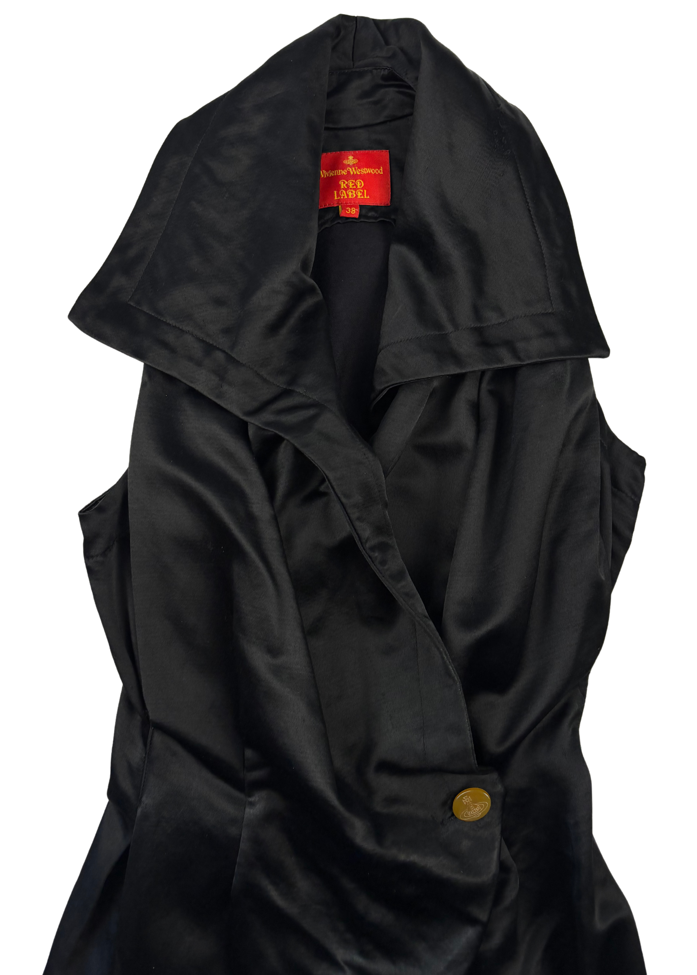 VIVIENNE WESTWOOD RED LABEL (AS IS) Satin Wrap Open Collar Dress/Jacket