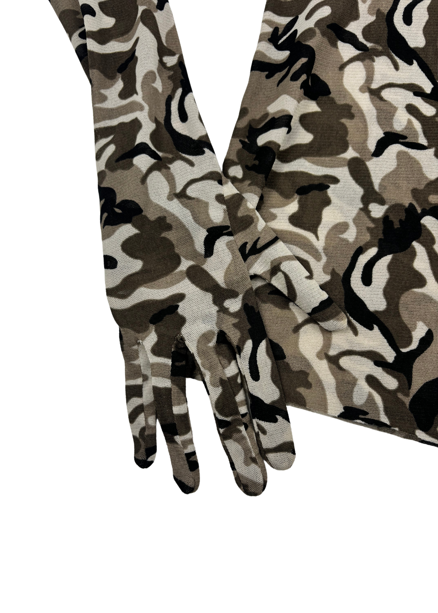 MAROSKE PEECH (AS IS) Camo Mesh Gloved Top