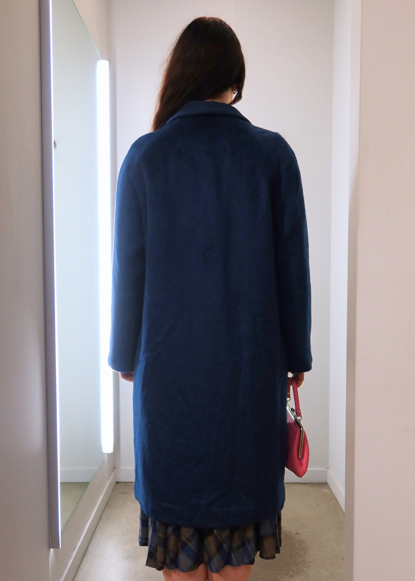 DAVID JONES Vintage 50s/60s Blue Brushed Midi Length Coat