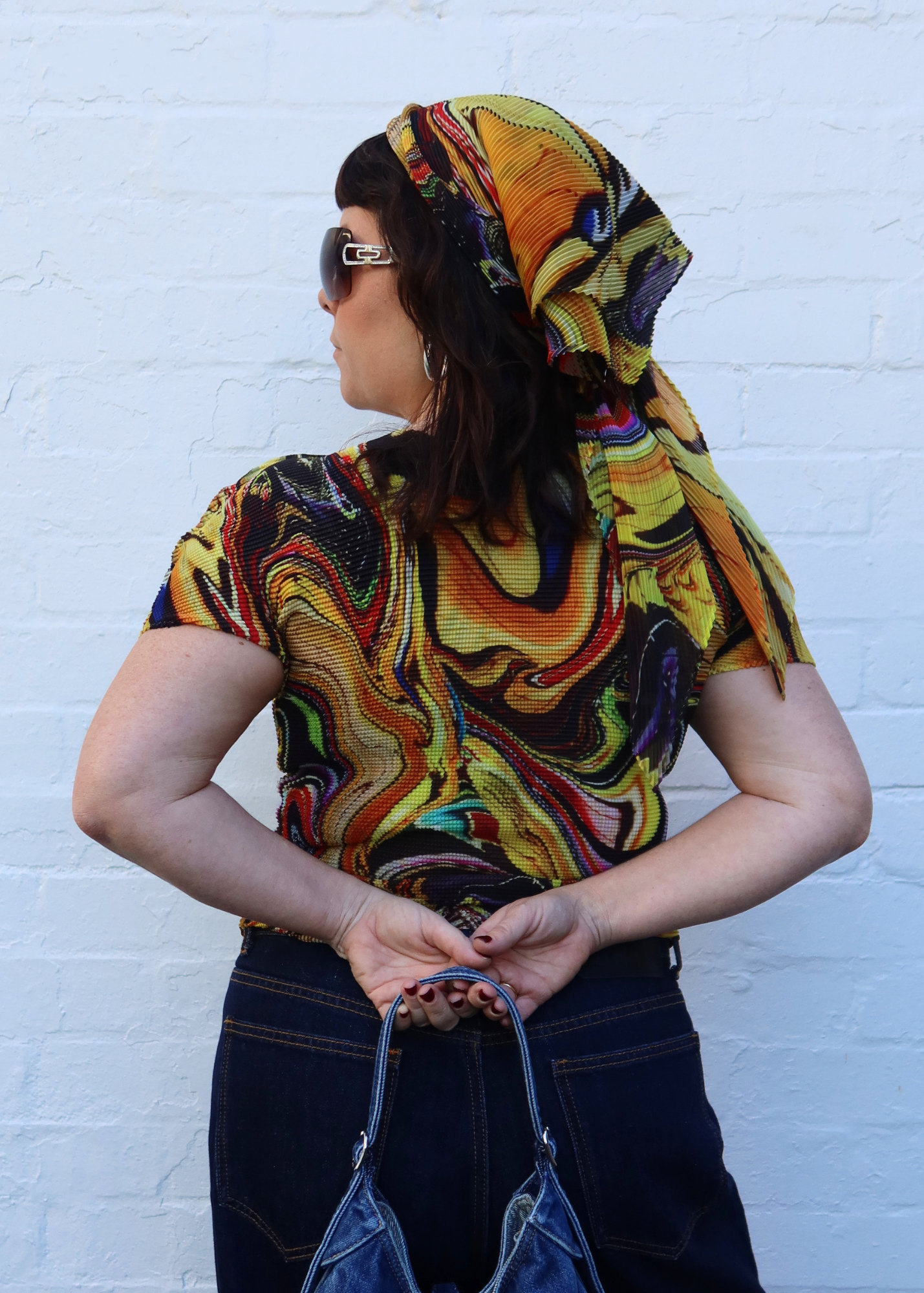 ISSEY MIYAKE ME Marbled Swirl Pleat Scarf
