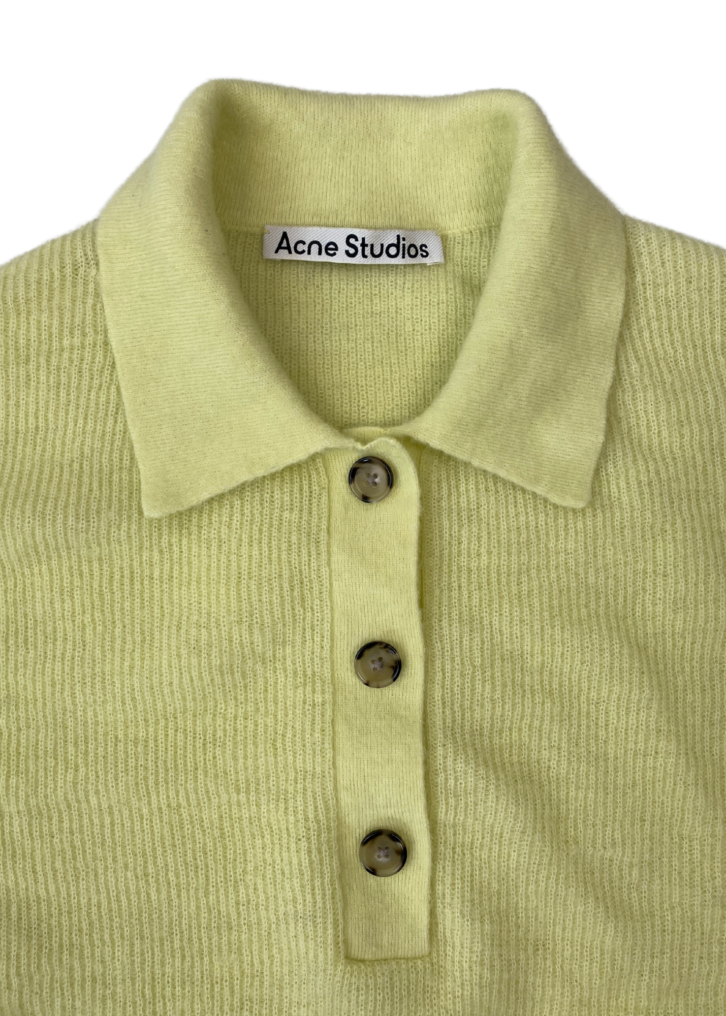 ACNE STUDIOS Chartreuse Cropped Collar Knit