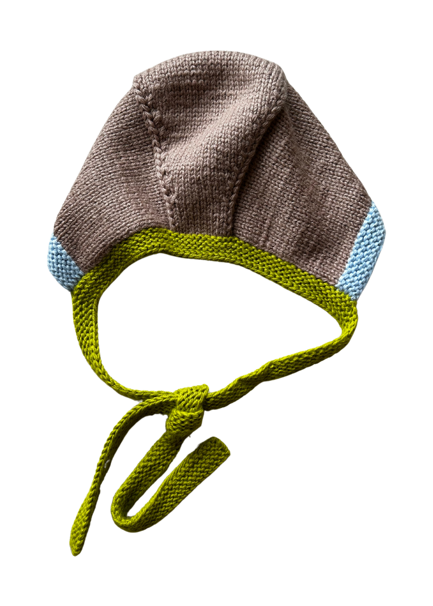 HANDMADE Knit Tie Up Bonnet