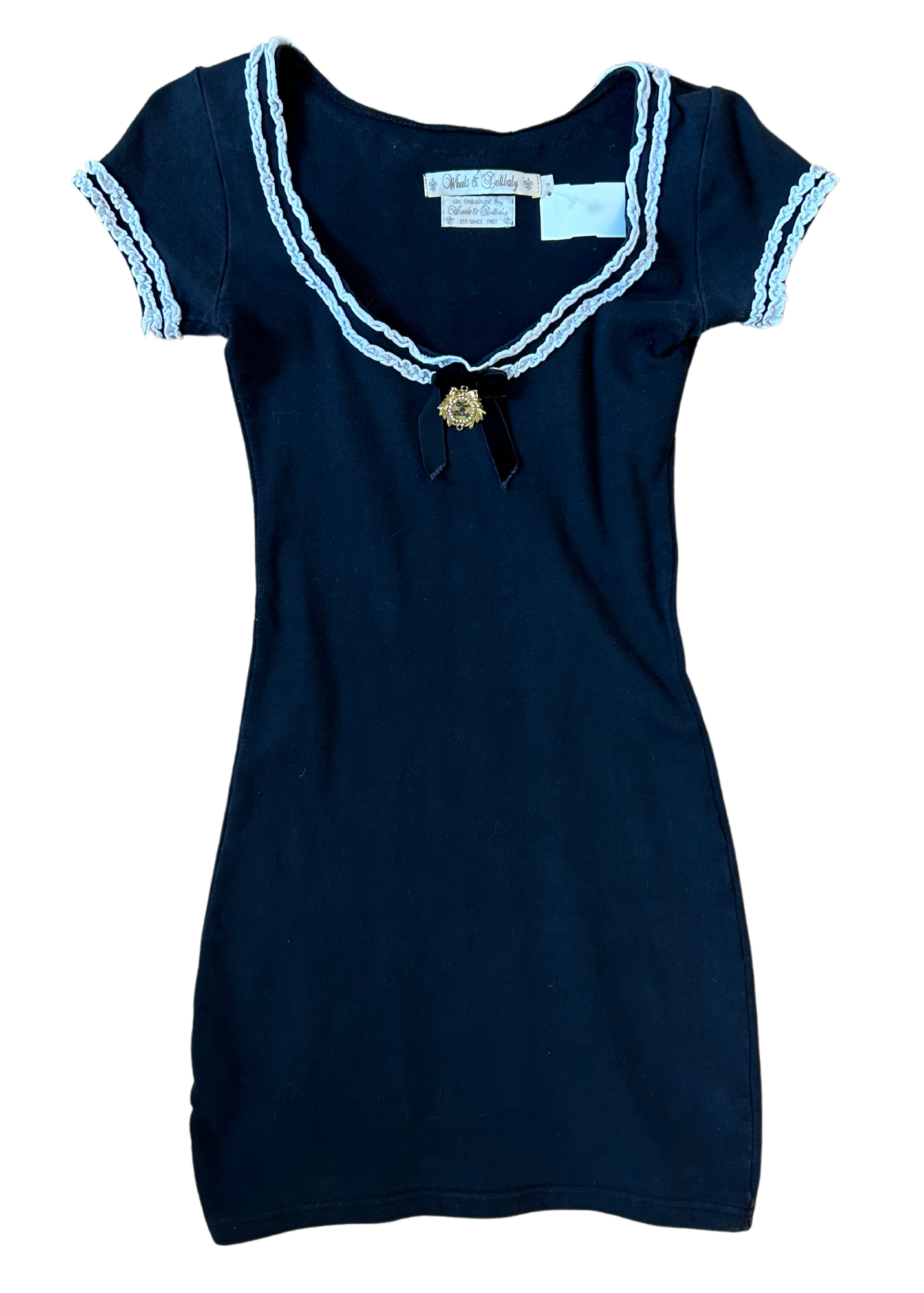 WHEELS & DOLLBABY VINTAGE (AS IS) Embellished T-Shirt Mini Dress