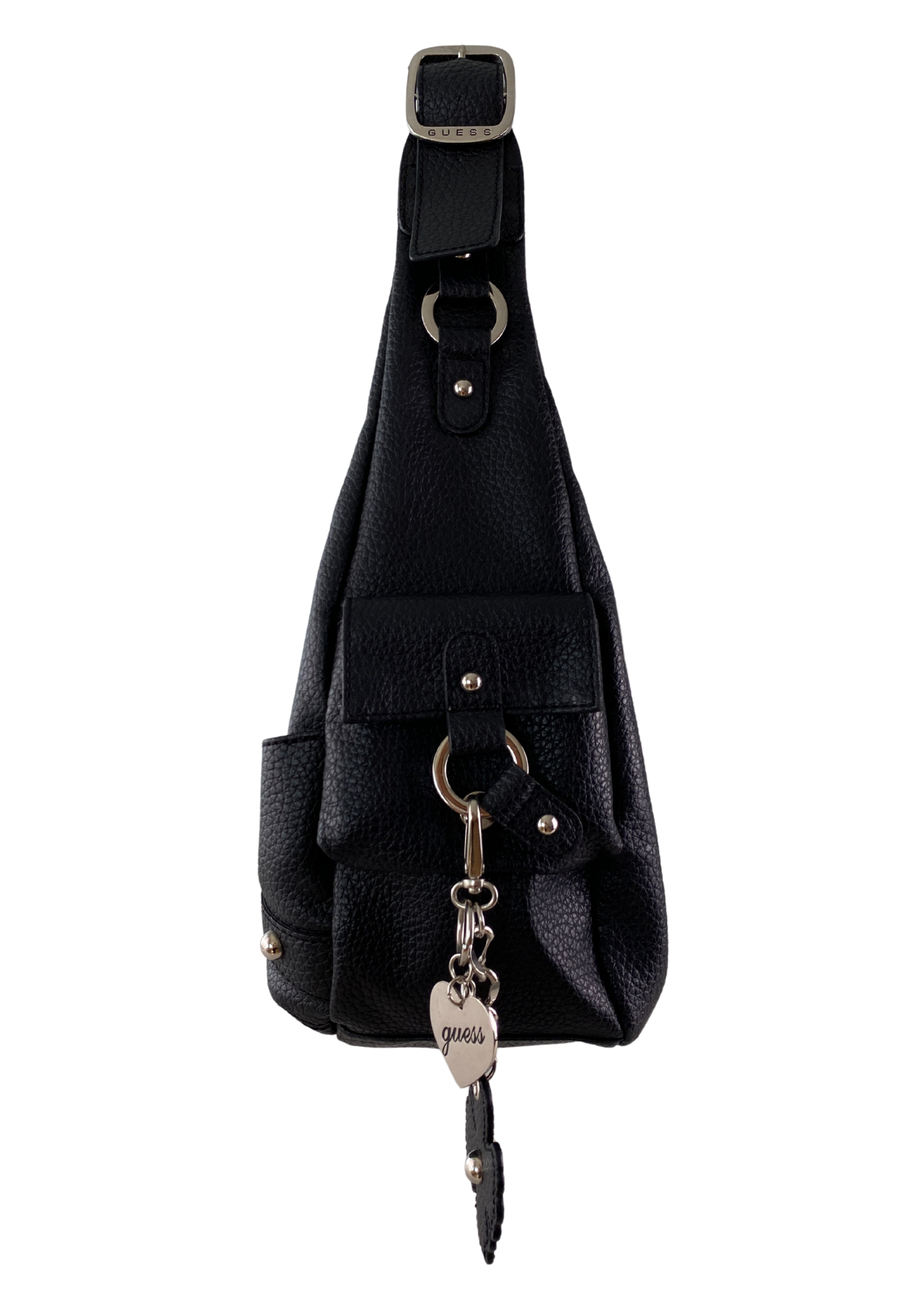 GUESS Pebbled Vegan Leather Studded Hobo Bag