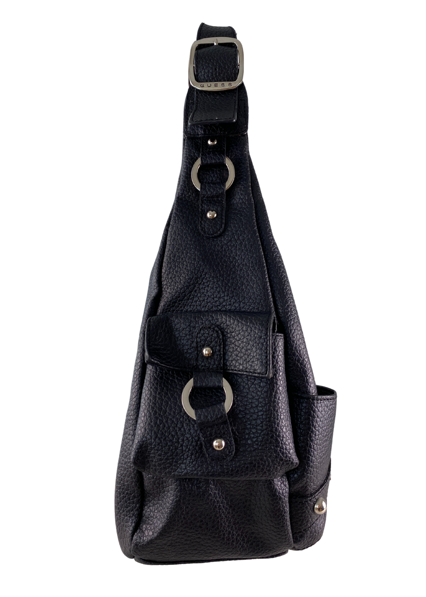 GUESS Pebbled Vegan Leather Studded Hobo Bag