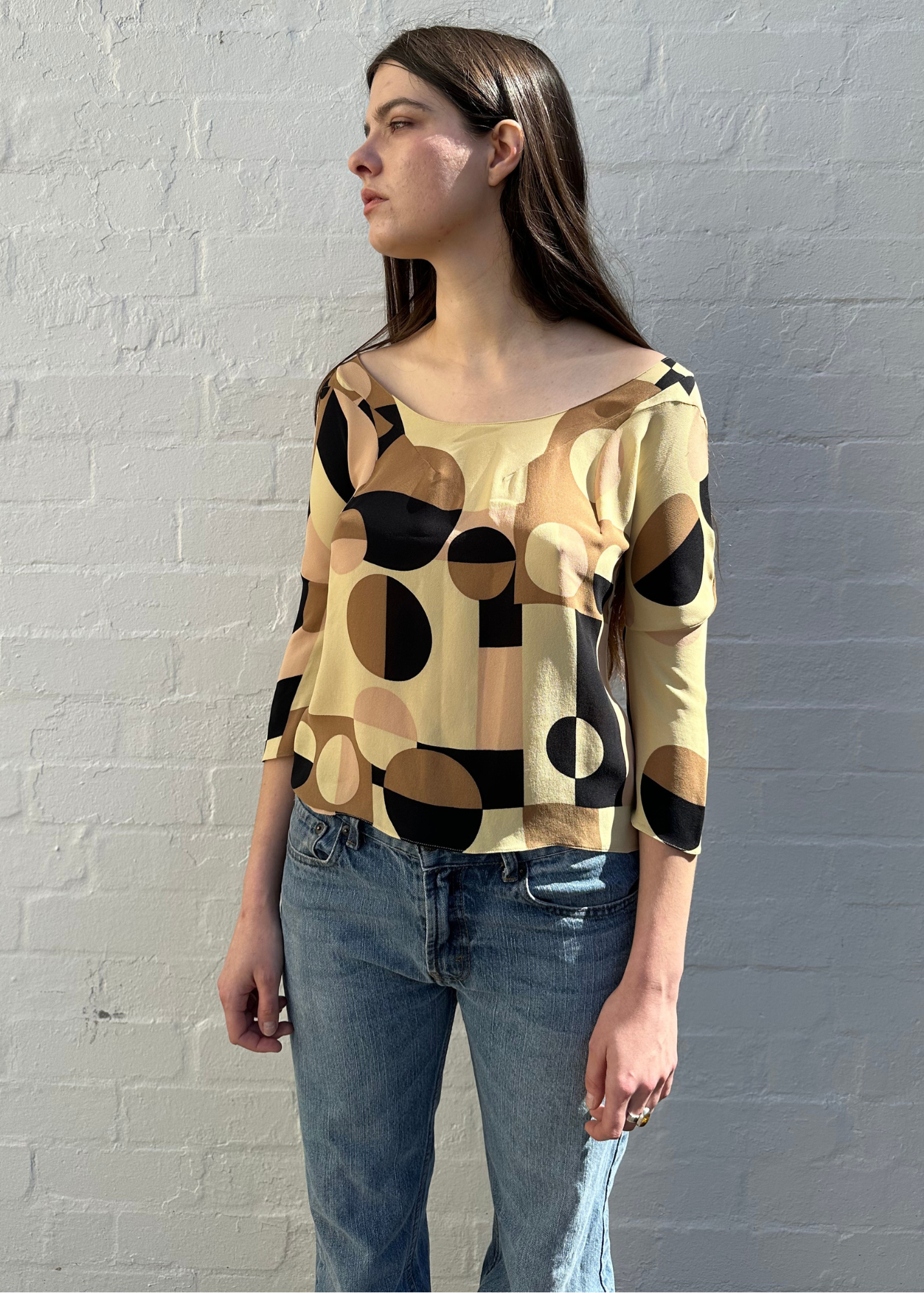 MARNI (AS IS) Geometric Print Silk Blouse