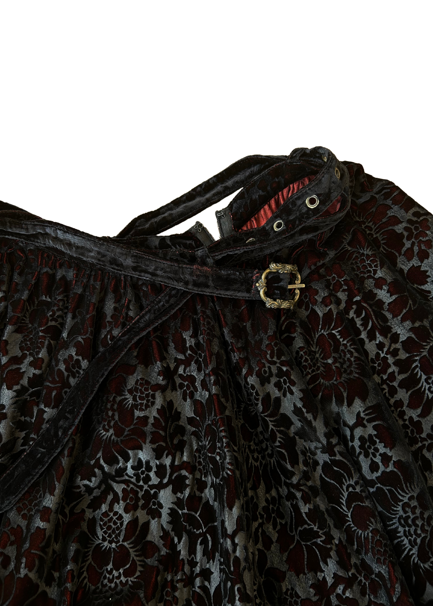 JUST CAVALLI Velvet Floral Tiered Midi Skirt