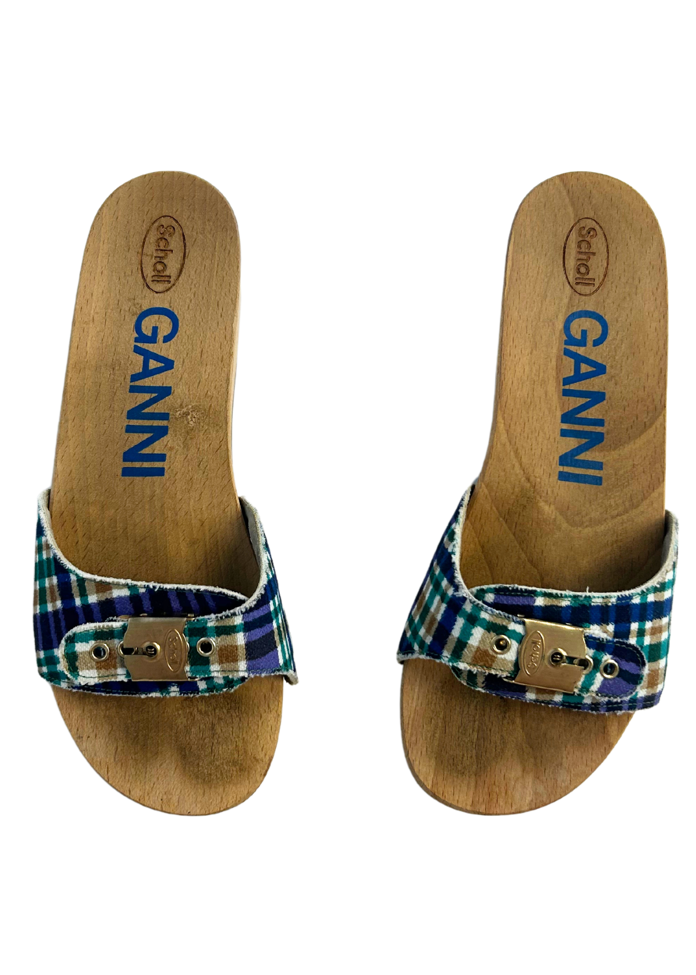 GANNI X SCHOLL (AS IS) Wooden Slides
