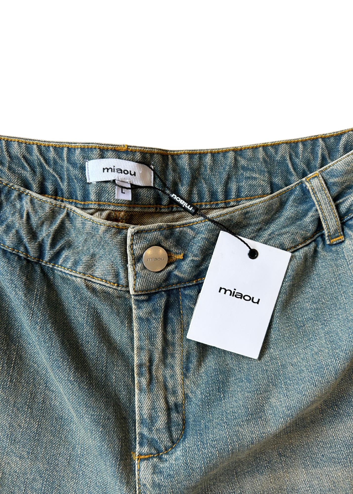 MIAOU (BNWT) 'Dune' Mudwash Denim Cargo Shorts