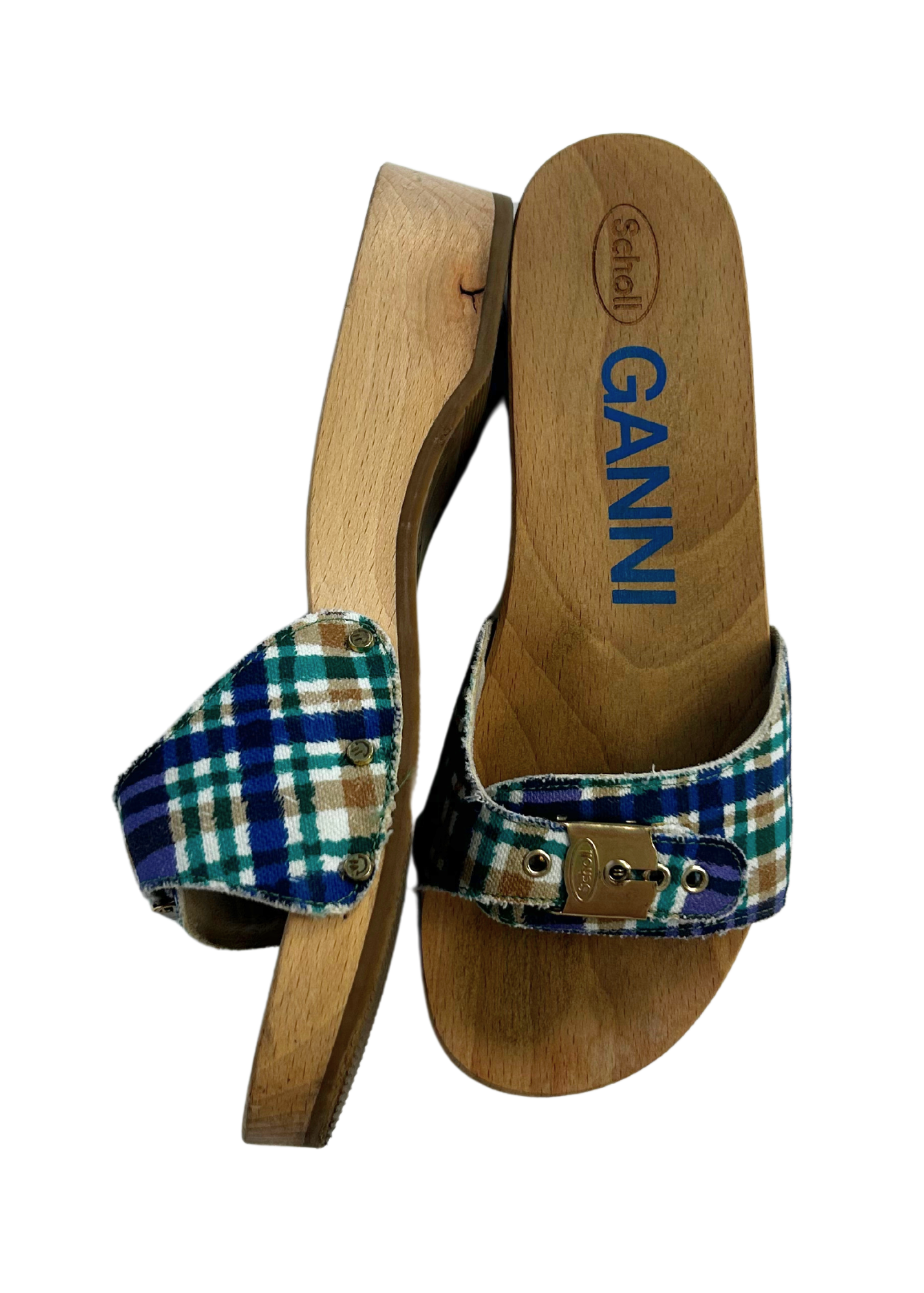 GANNI X SCHOLL (AS IS) Wooden Slides