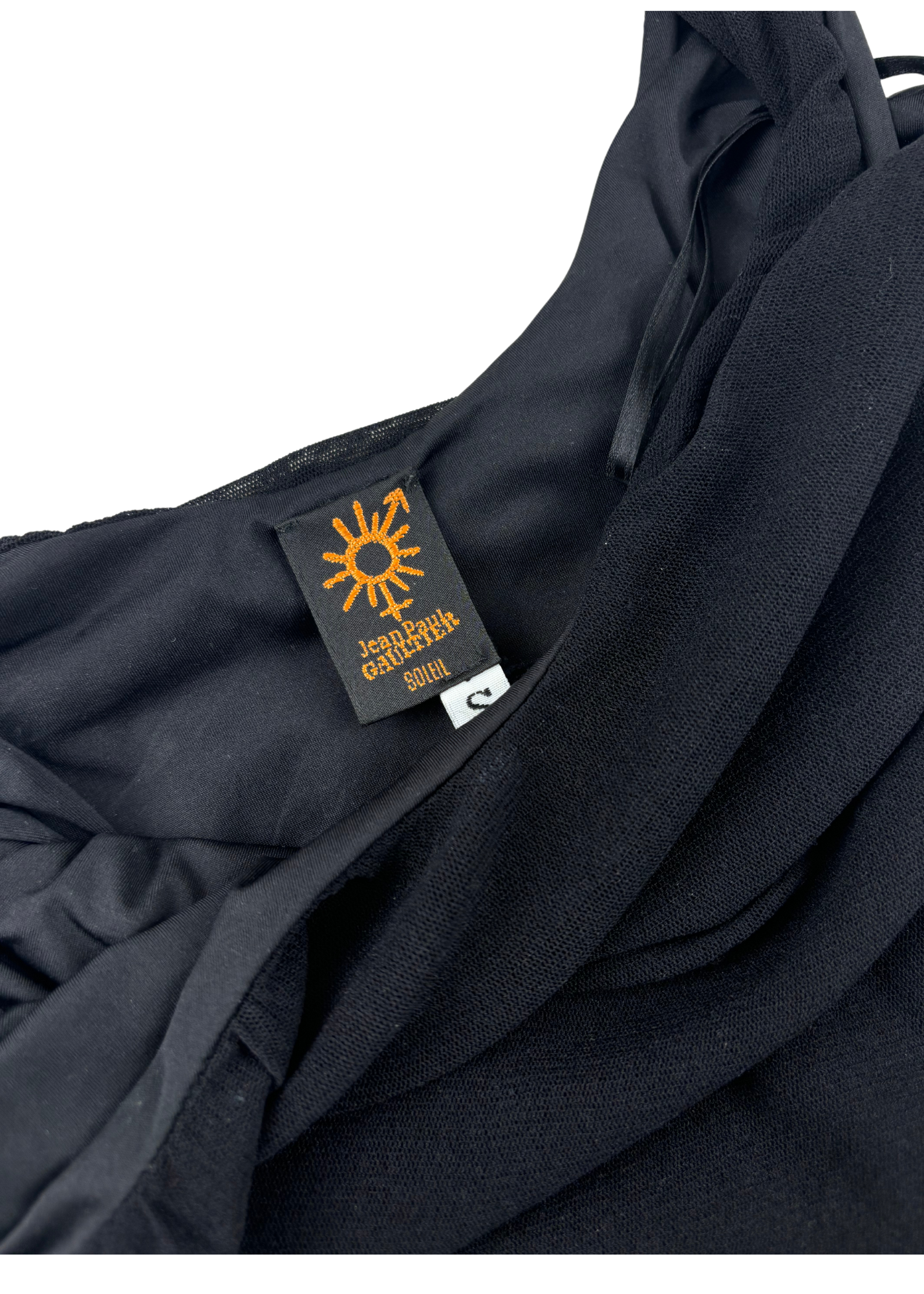 JEAN PAUL GAULTIER SOLEIL Mesh Ruched Midi Dress