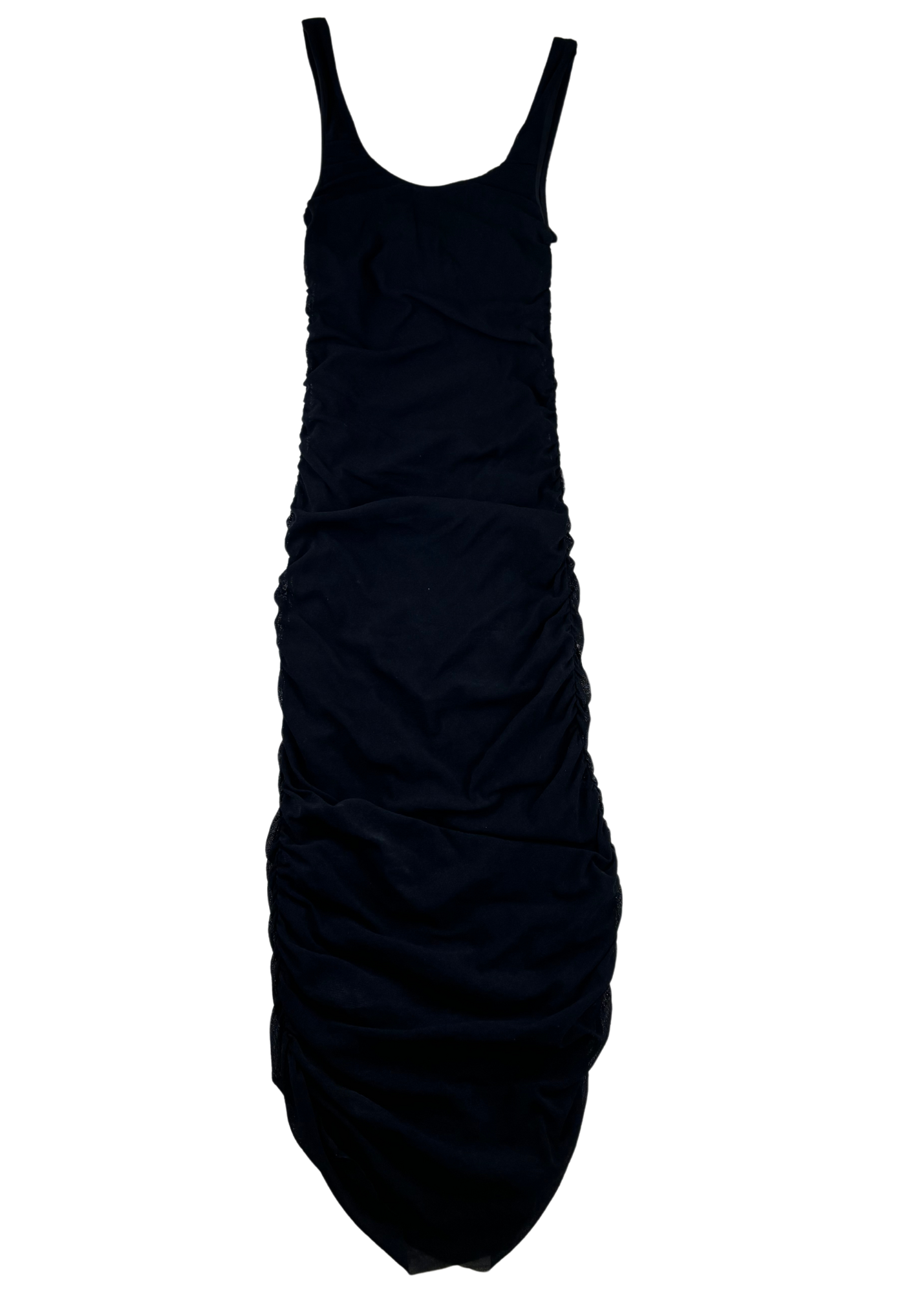 JEAN PAUL GAULTIER SOLEIL Mesh Ruched Midi Dress