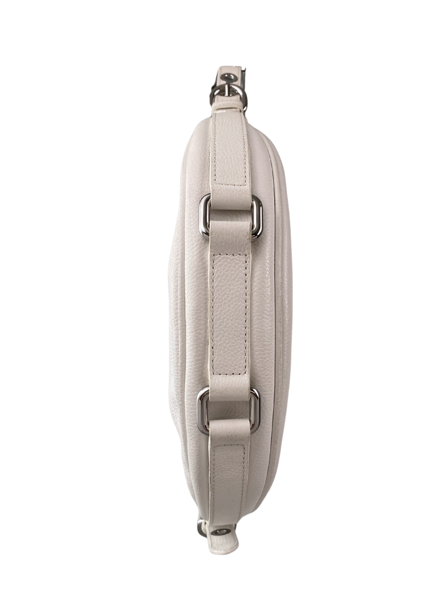 BY FAR (AS IS) Grained Leather Half Moon Shoulder Bag