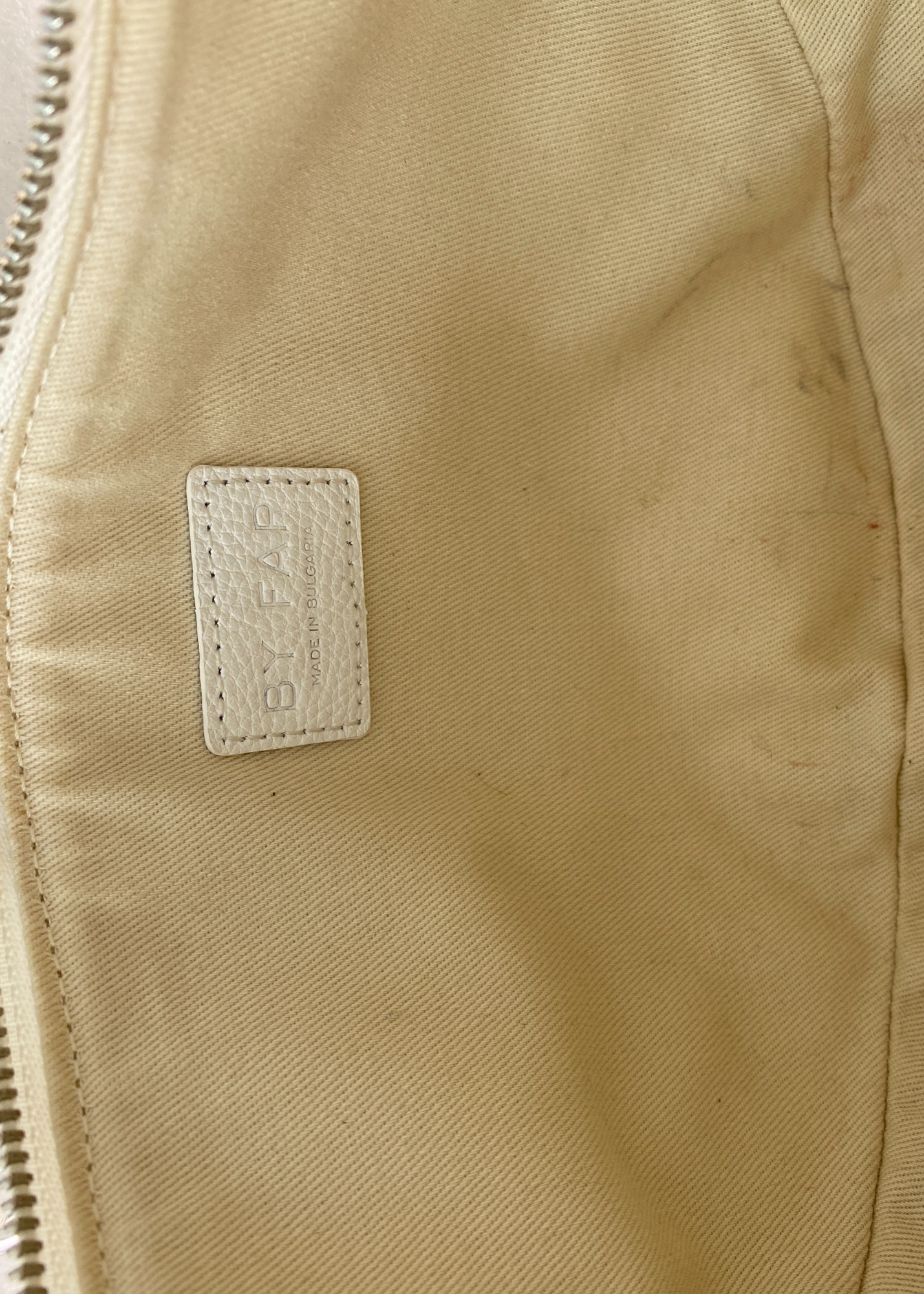 BY FAR (AS IS) Grained Leather Half Moon Shoulder Bag