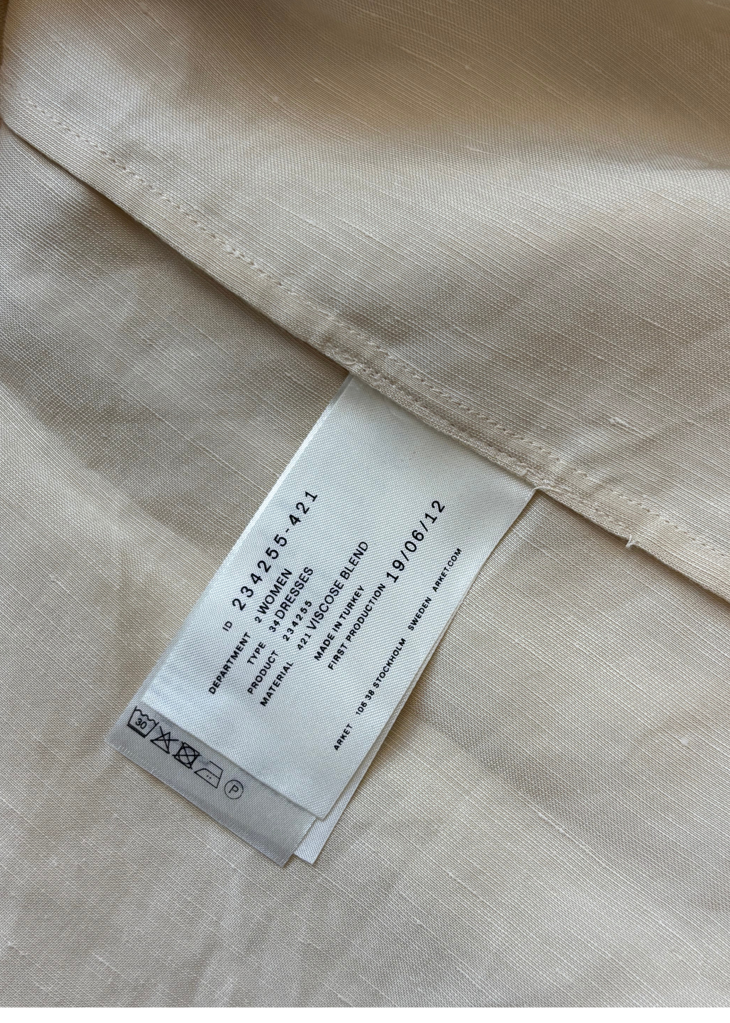 ARKET (BNWT) Champagne Tiered Long Sleeve Midi Dress