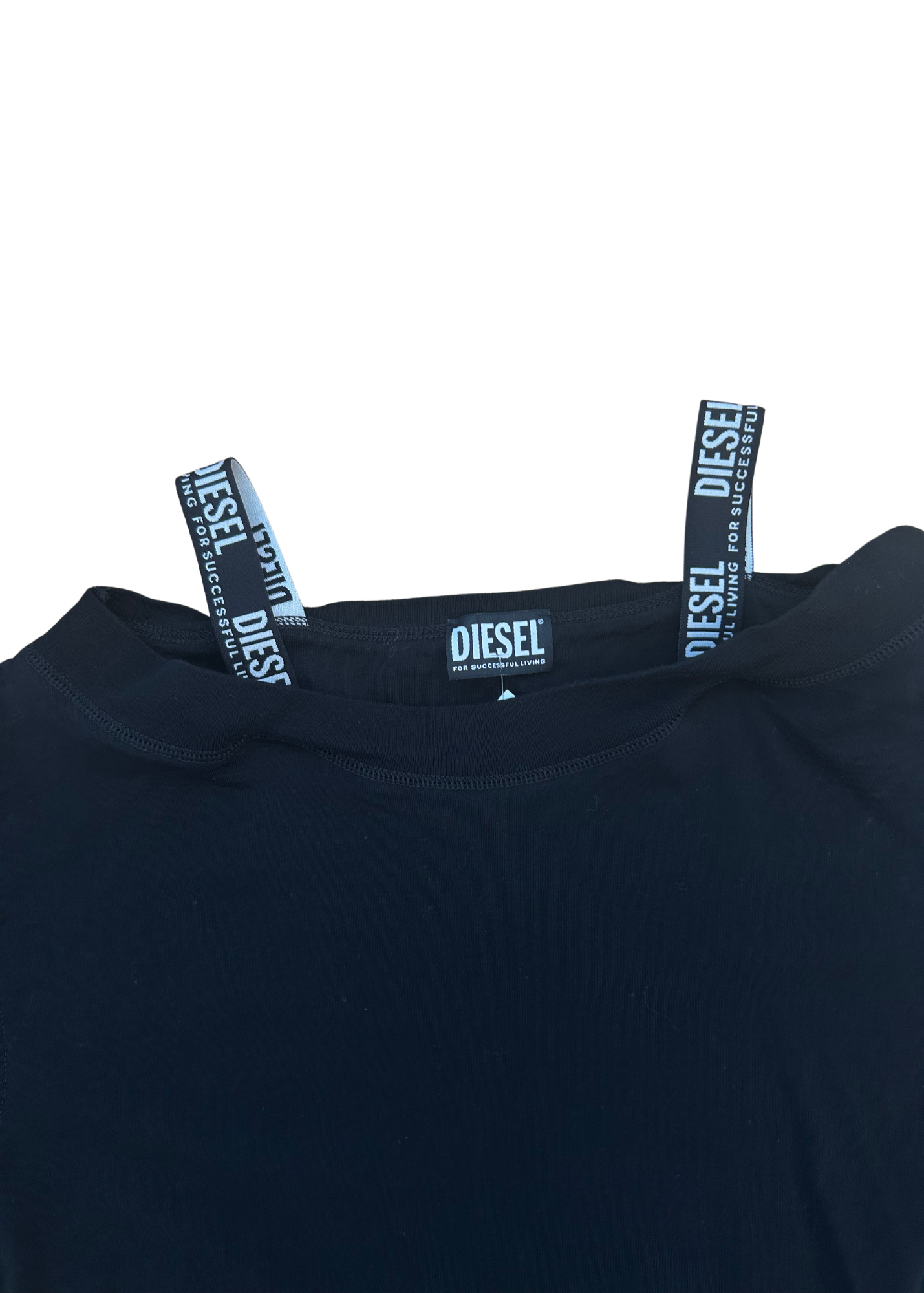 DIESEL Black Cotton T-Shirt Midi Dress