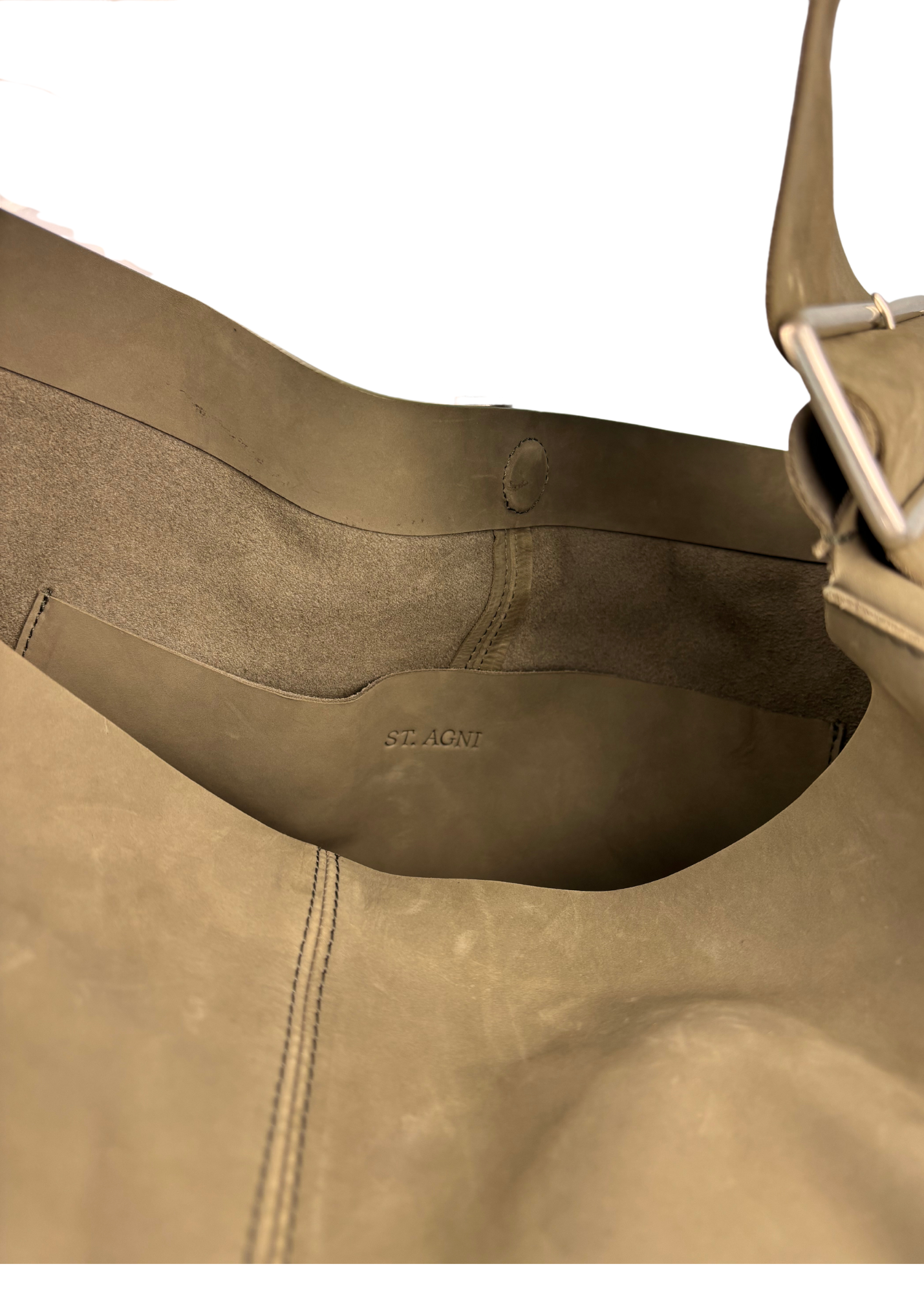 ST AGNI Leather Buckle Tote