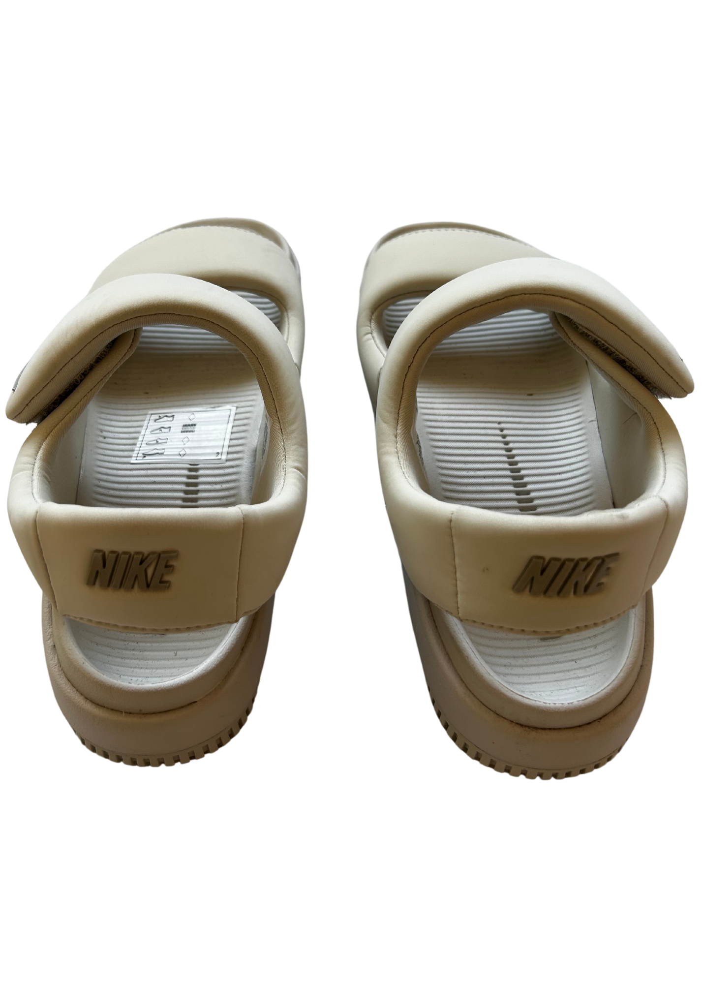NIKE White Foam Strappy Sandals