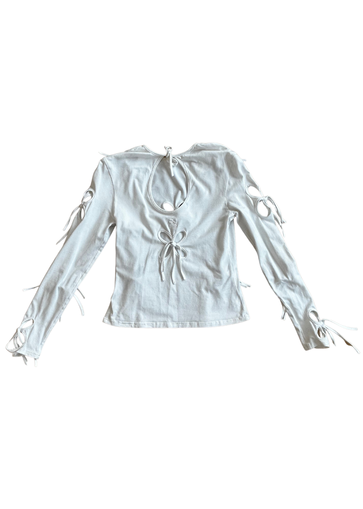 J.KIM White Cotton 'Petal' Cut Out long sleeve