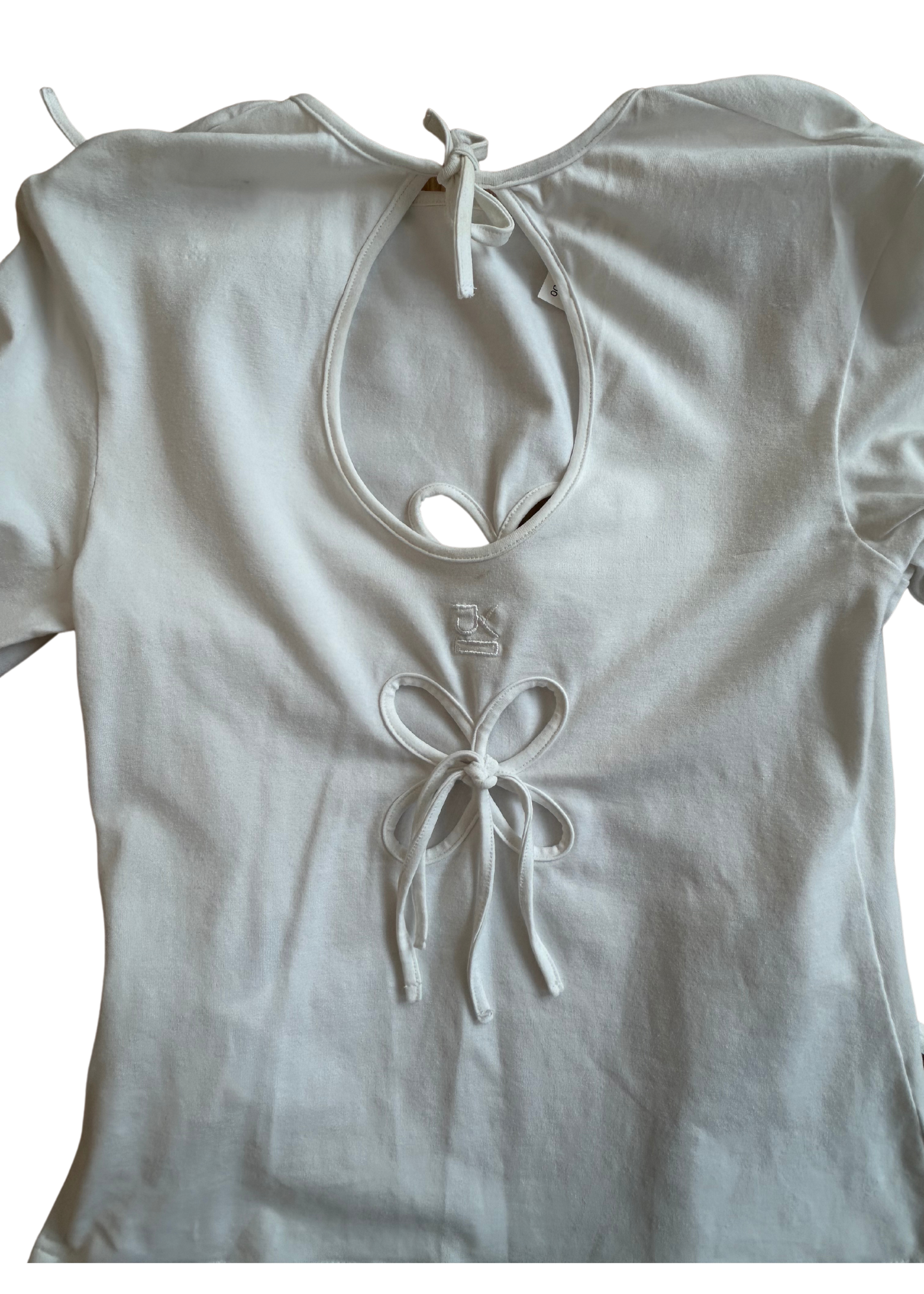 J.KIM White Cotton 'Petal' Cut Out long sleeve