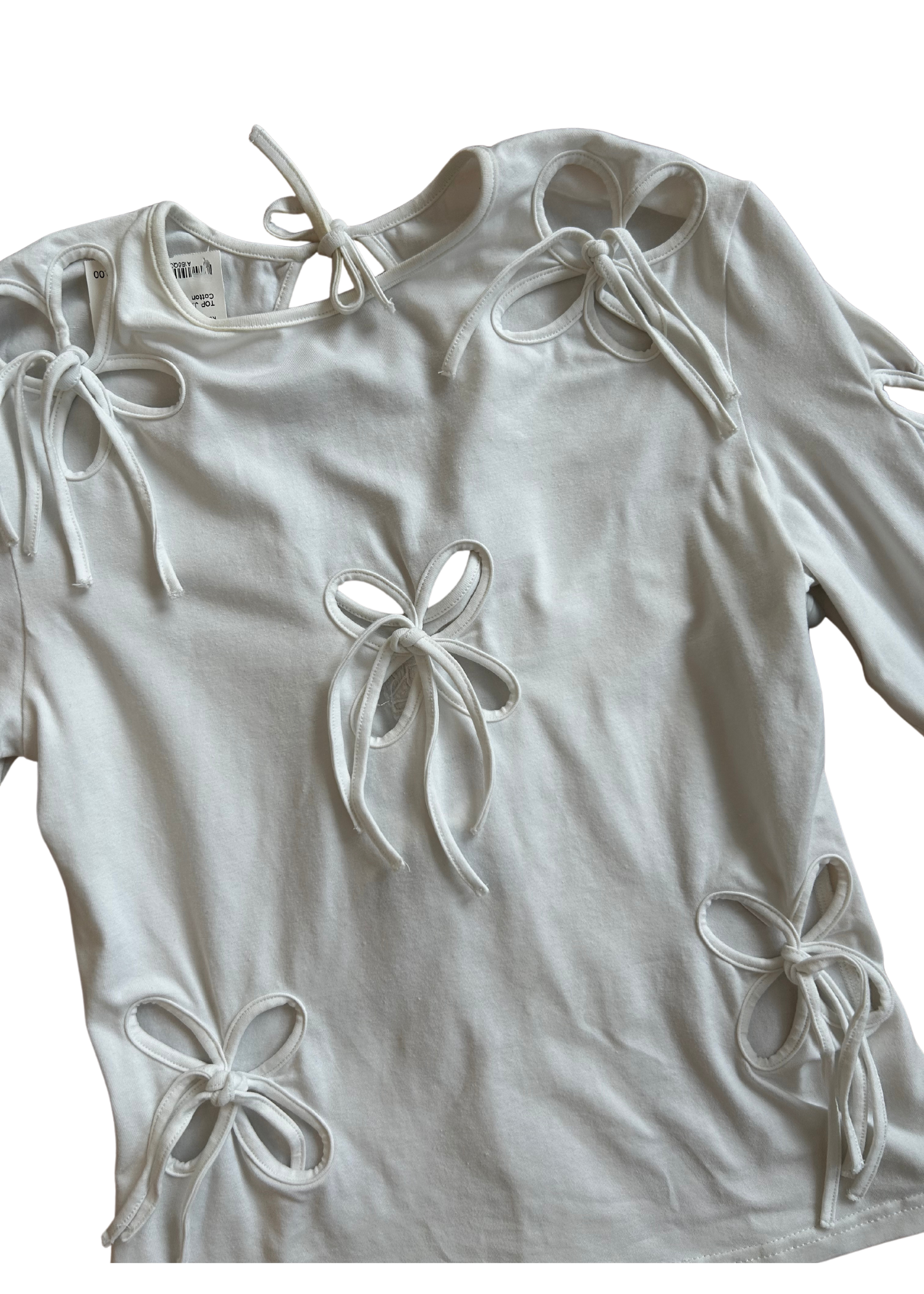 J.KIM White Cotton 'Petal' Cut Out long sleeve
