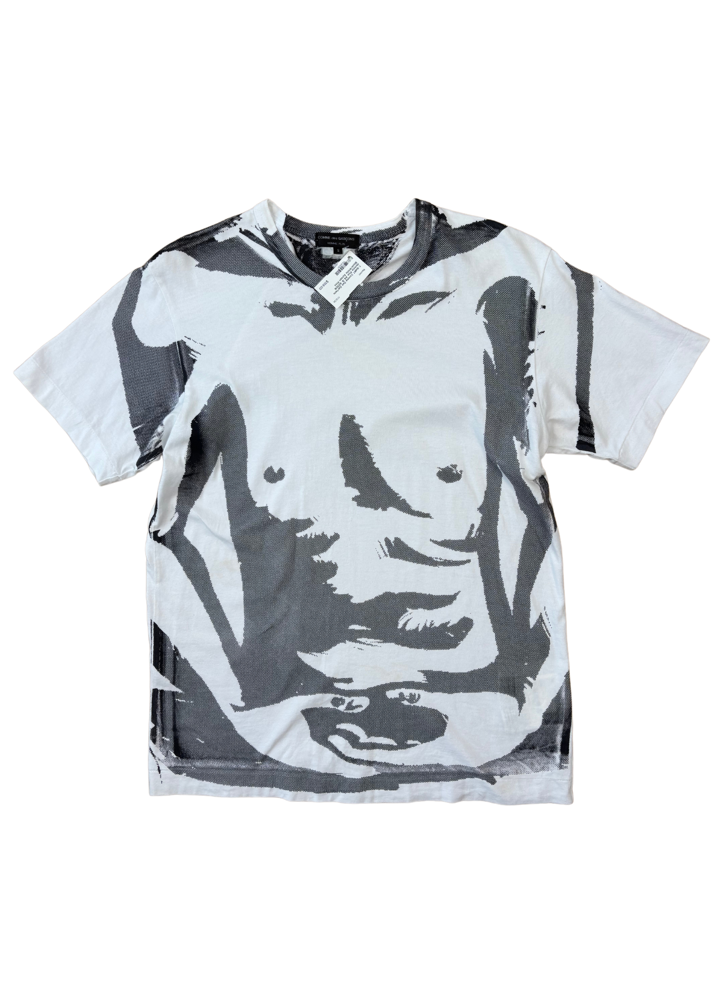 COMME DES GARÇONS HOMME PLUS AD2016 Black + White Muscle Screen Print T-Shirt