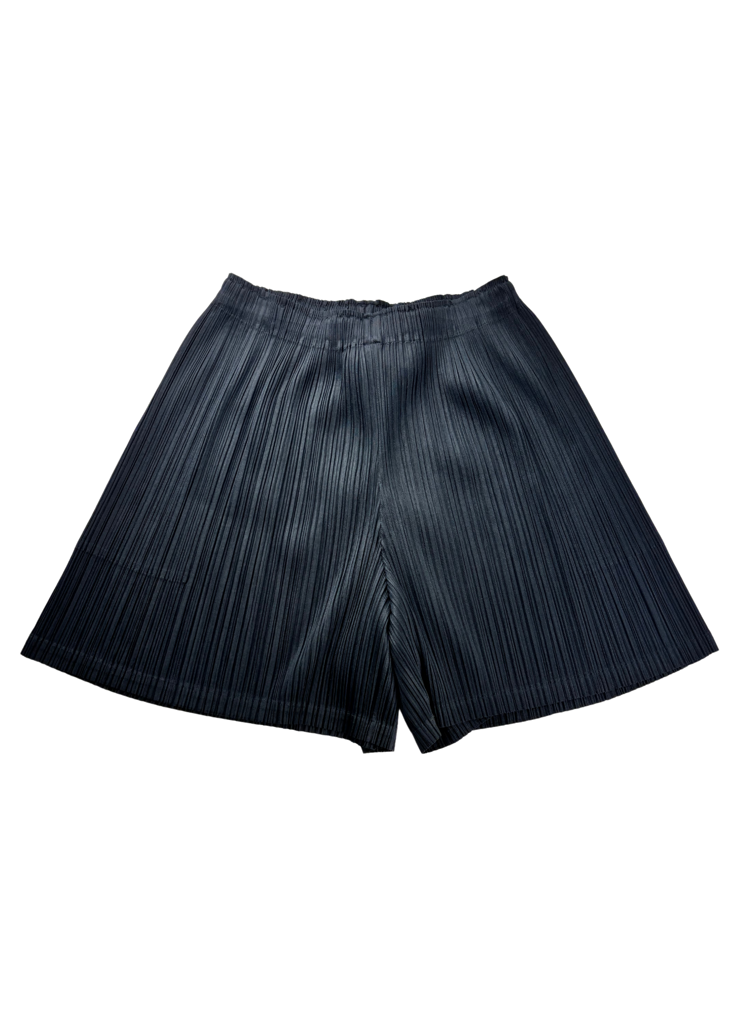 ISSEY MIYAKE PLEATS PLEASE Black Pleated Knee Length Shorts