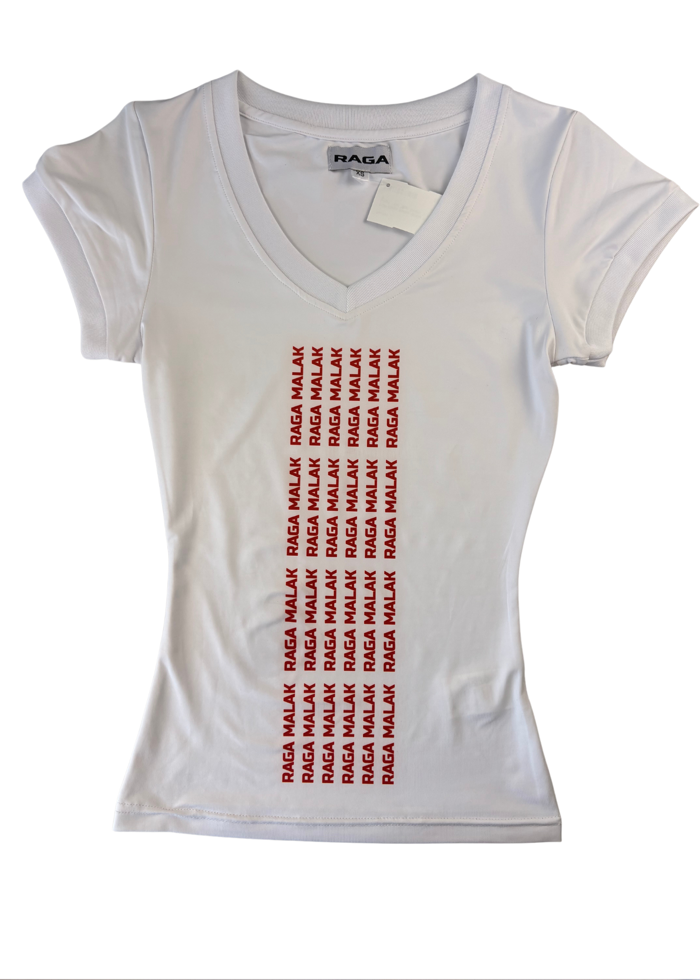 RAGA MALAK Logo 'Ego Death' V Neck Tee