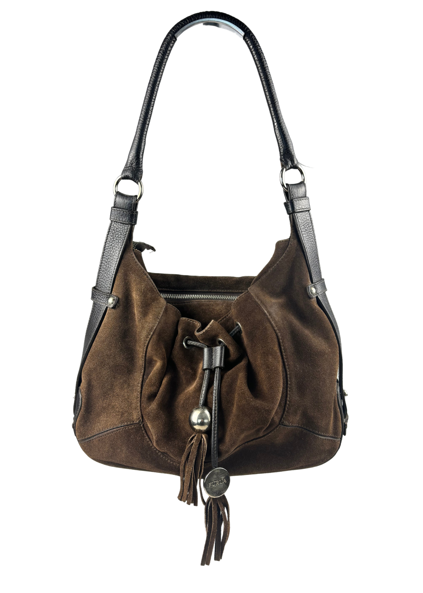 FURLA Suede Drawstring Bag