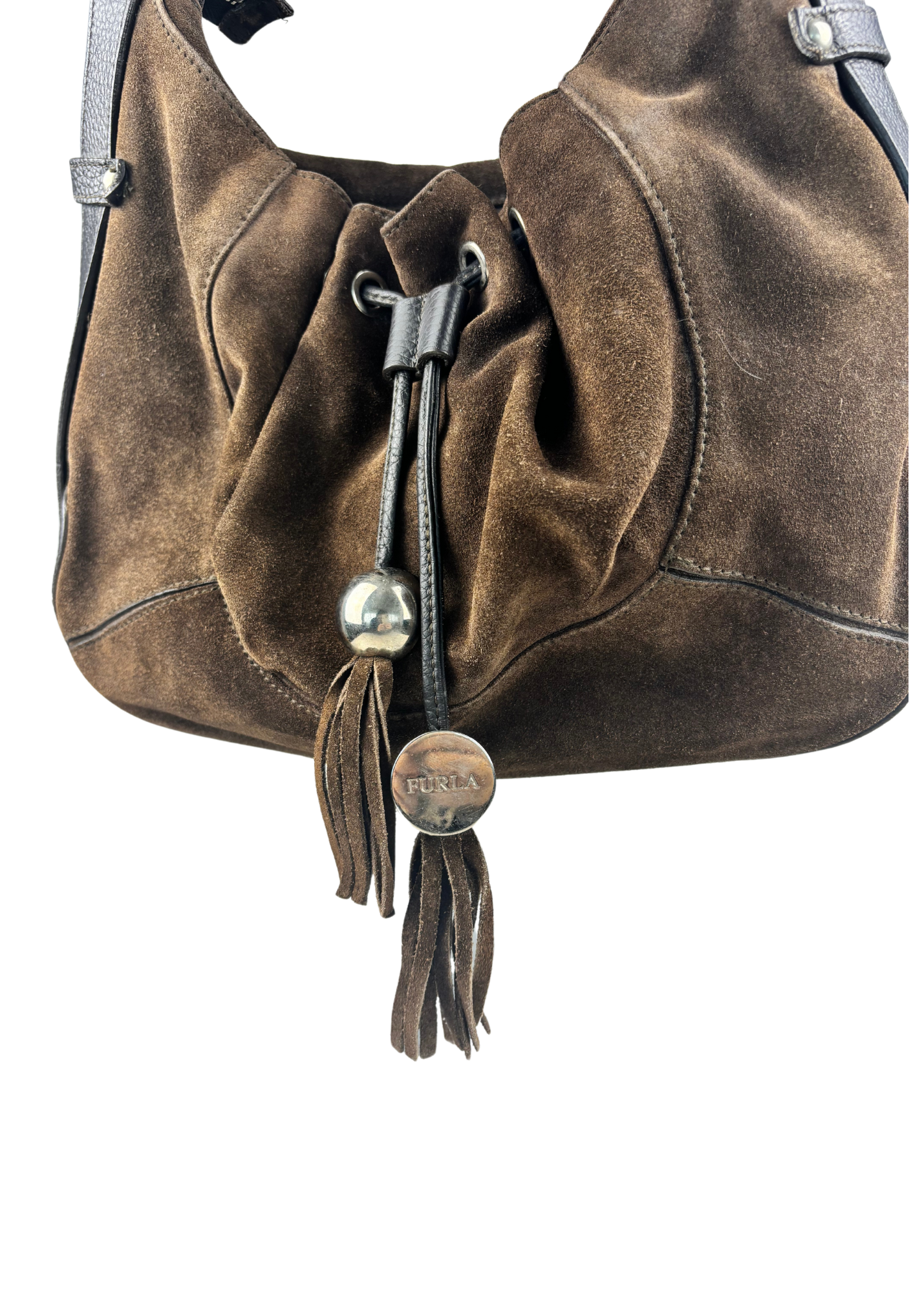 FURLA Suede Drawstring Bag