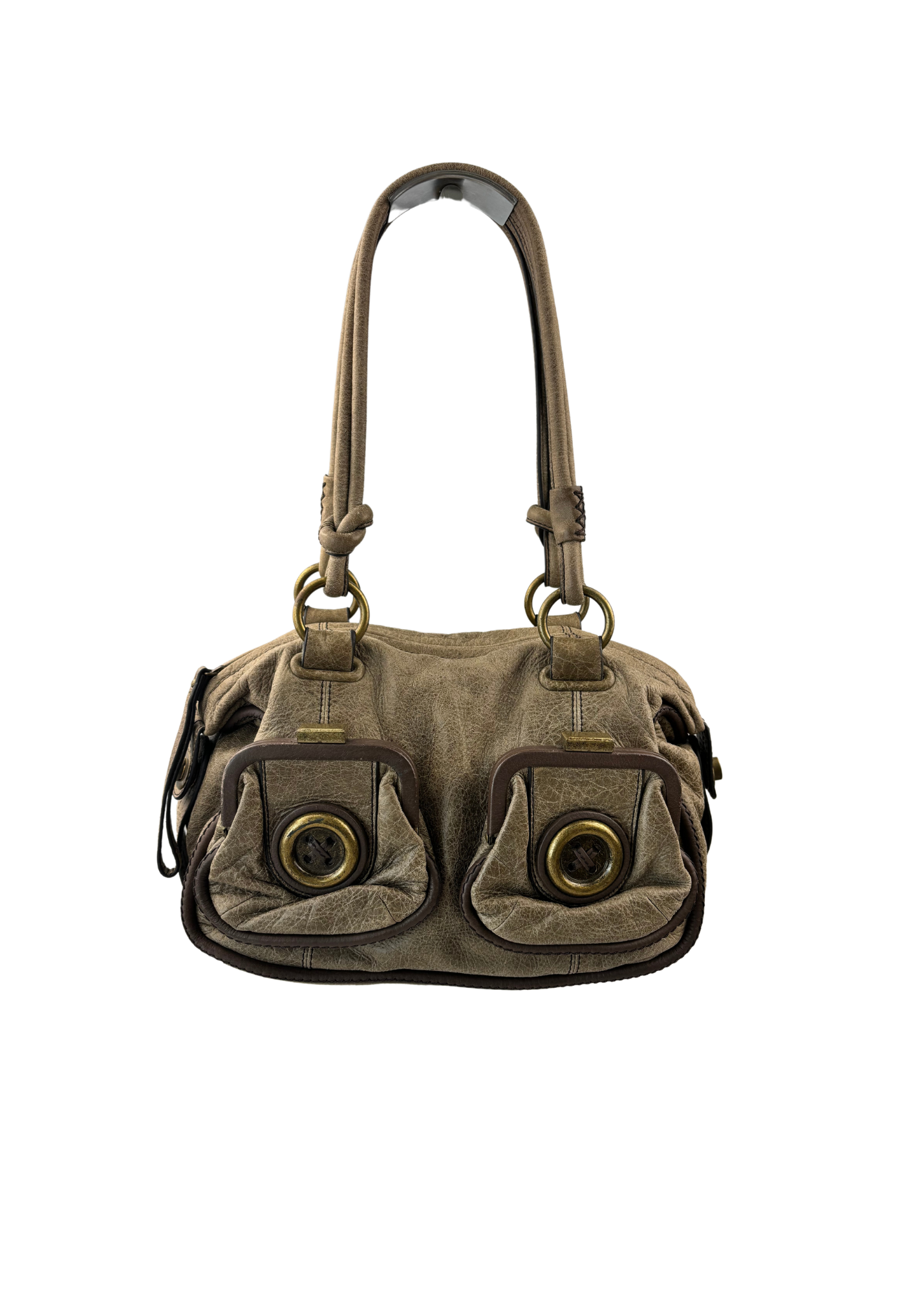 MIMCO VINTAGE Taupe Leather Shoulder Bag
