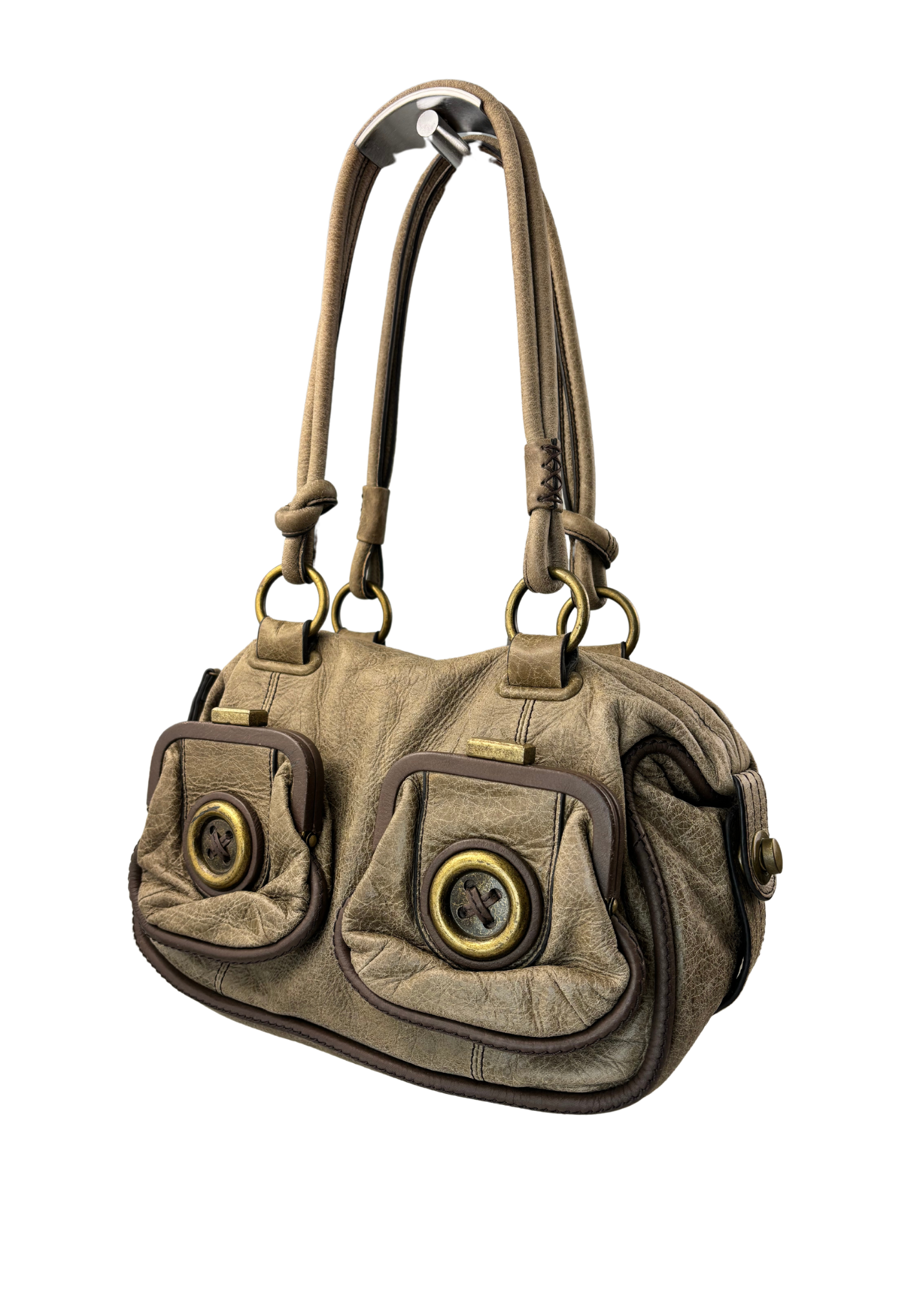 MIMCO VINTAGE Taupe Leather Shoulder Bag