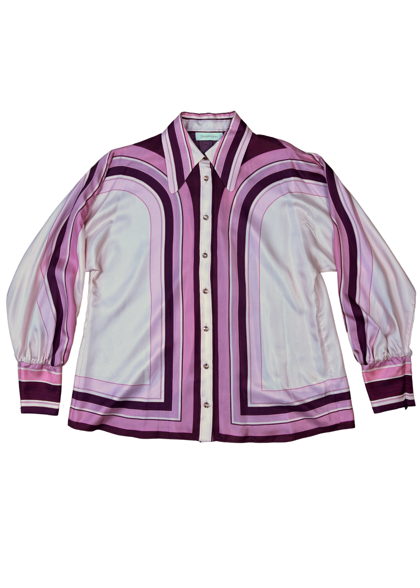 ZIMMERMANN (BNWT) Stripe Silk Button Down Shirt